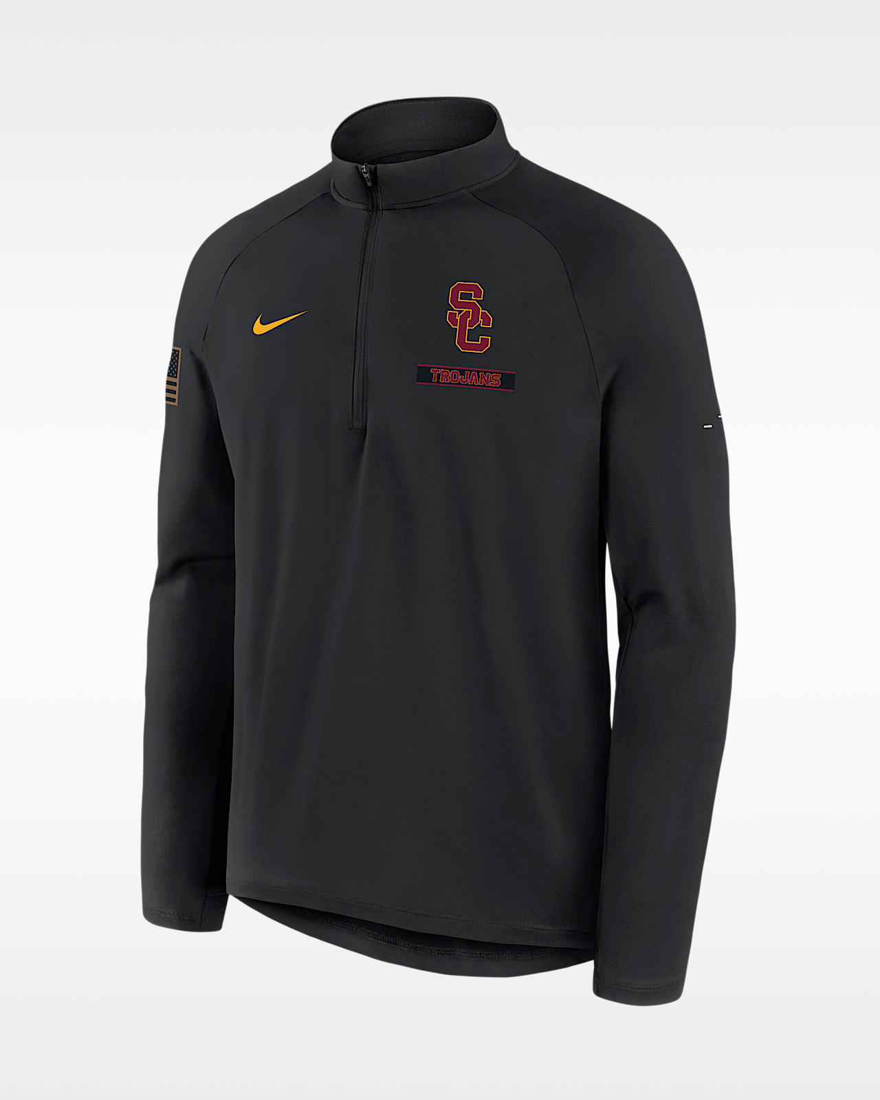 Мужские  USC 2026 Military Appreciation Stride Nike Dri-FIT College 1/2-Zip Long-Sleeve Top