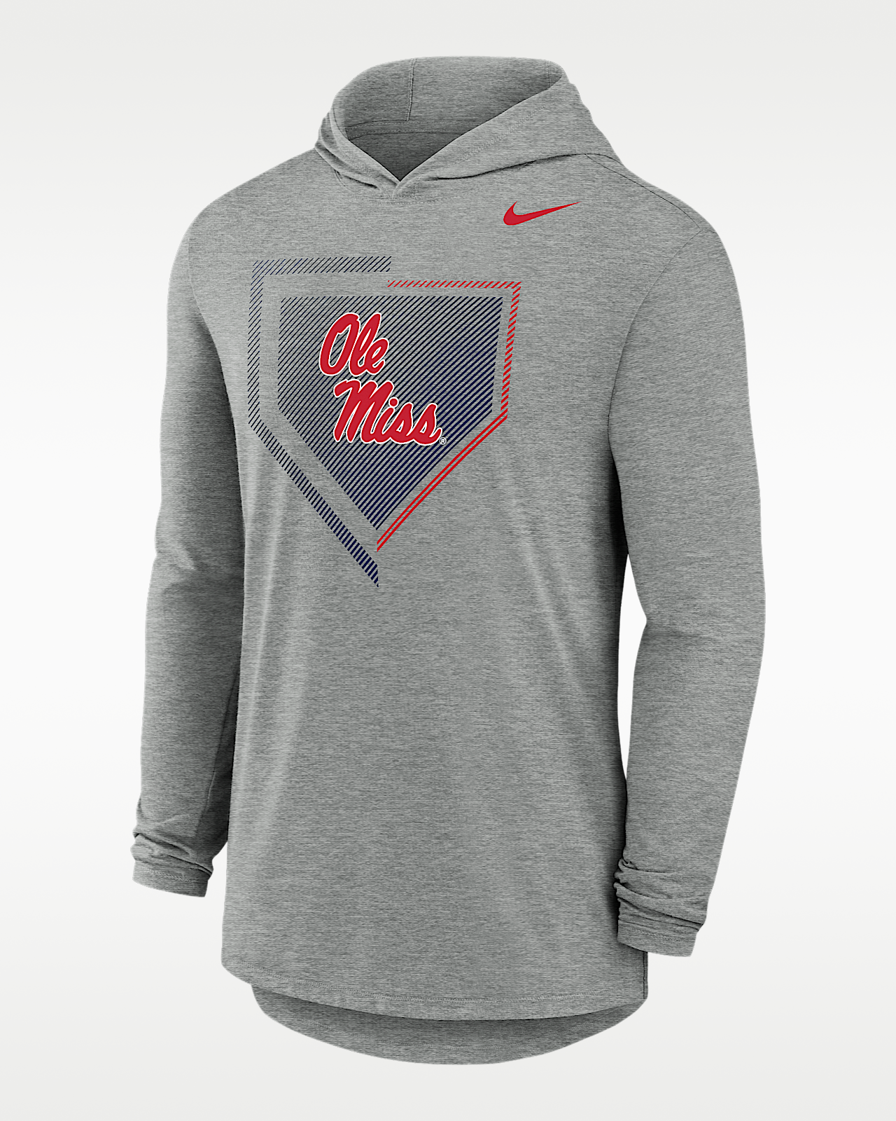 Мужская футболка Nike College (Ole Miss Rebels) Long-Sleeve Hooded Baseball