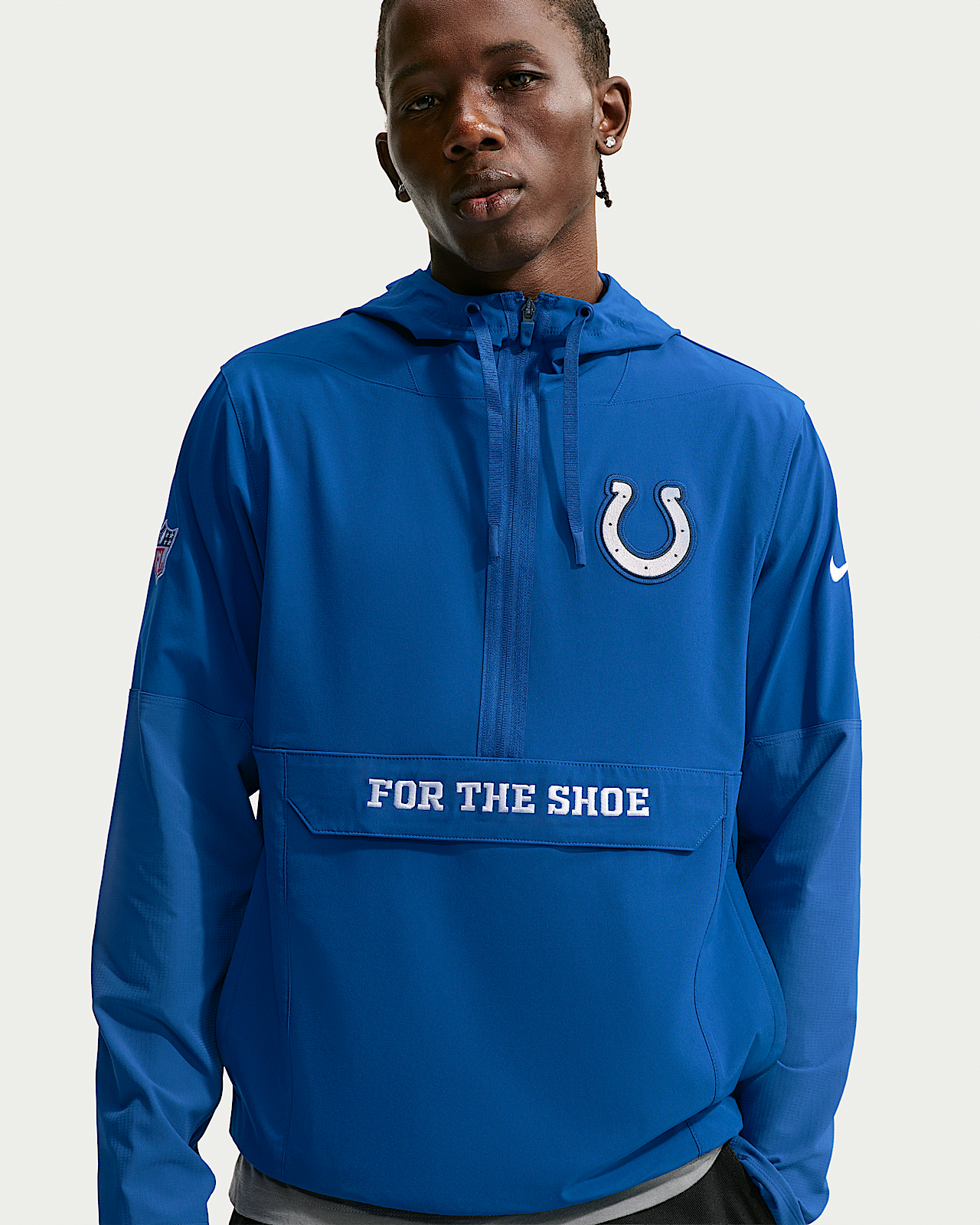 Мужская куртка Indianapolis Colts Rivalries Collection Sideline Anorak Nike NFL 1/2-Zip Hooded