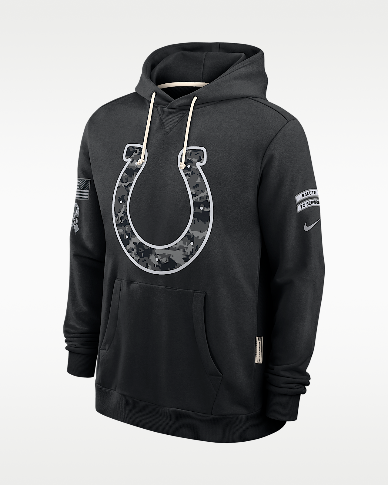 Мужское худи Indianapolis Colts Salute to Service Sideline Nike Dri-FIT NFL Pullover Hoodie