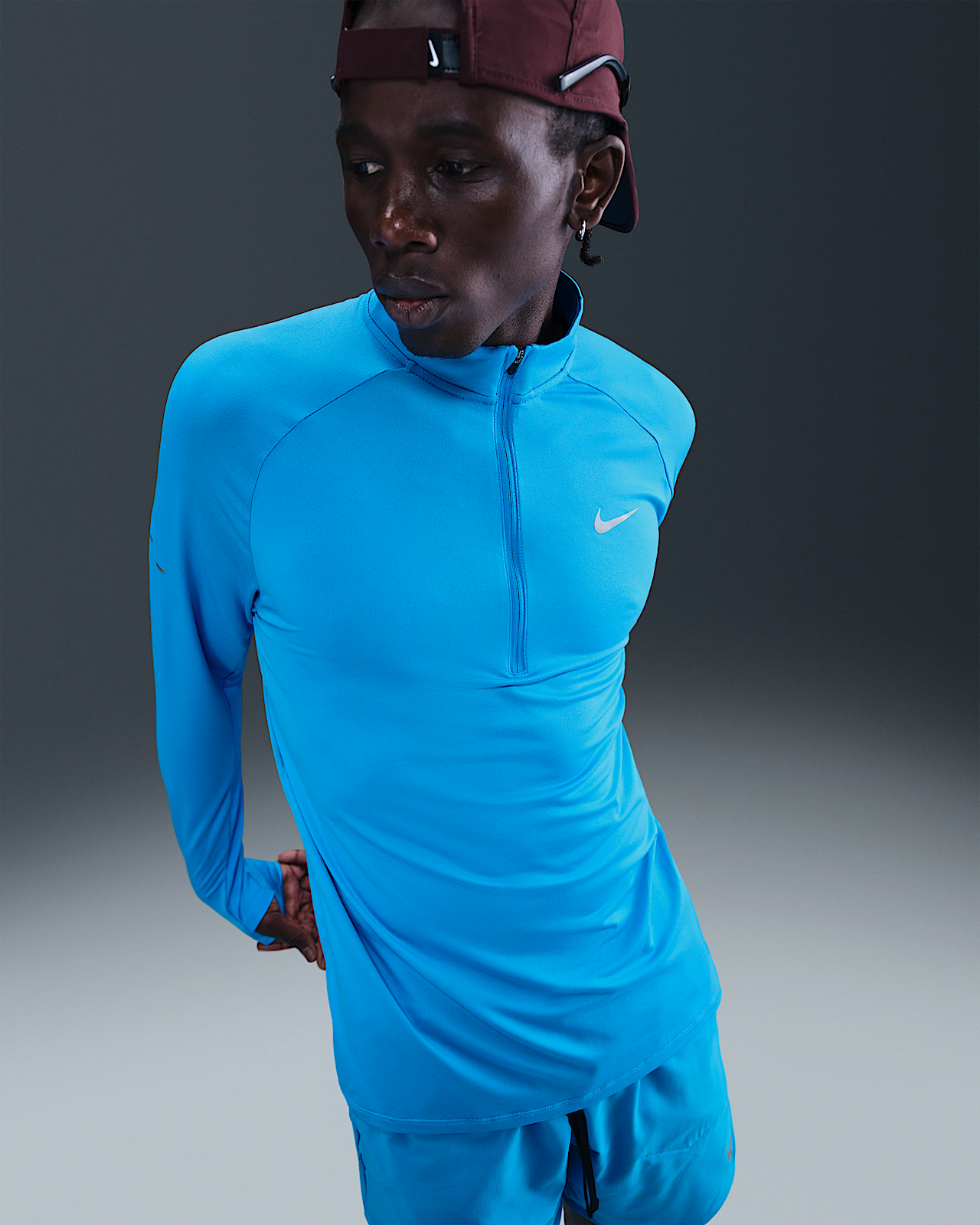 Мужские  Nike Stride Dri-FIT 1/2-Zip Mid Layer для бега