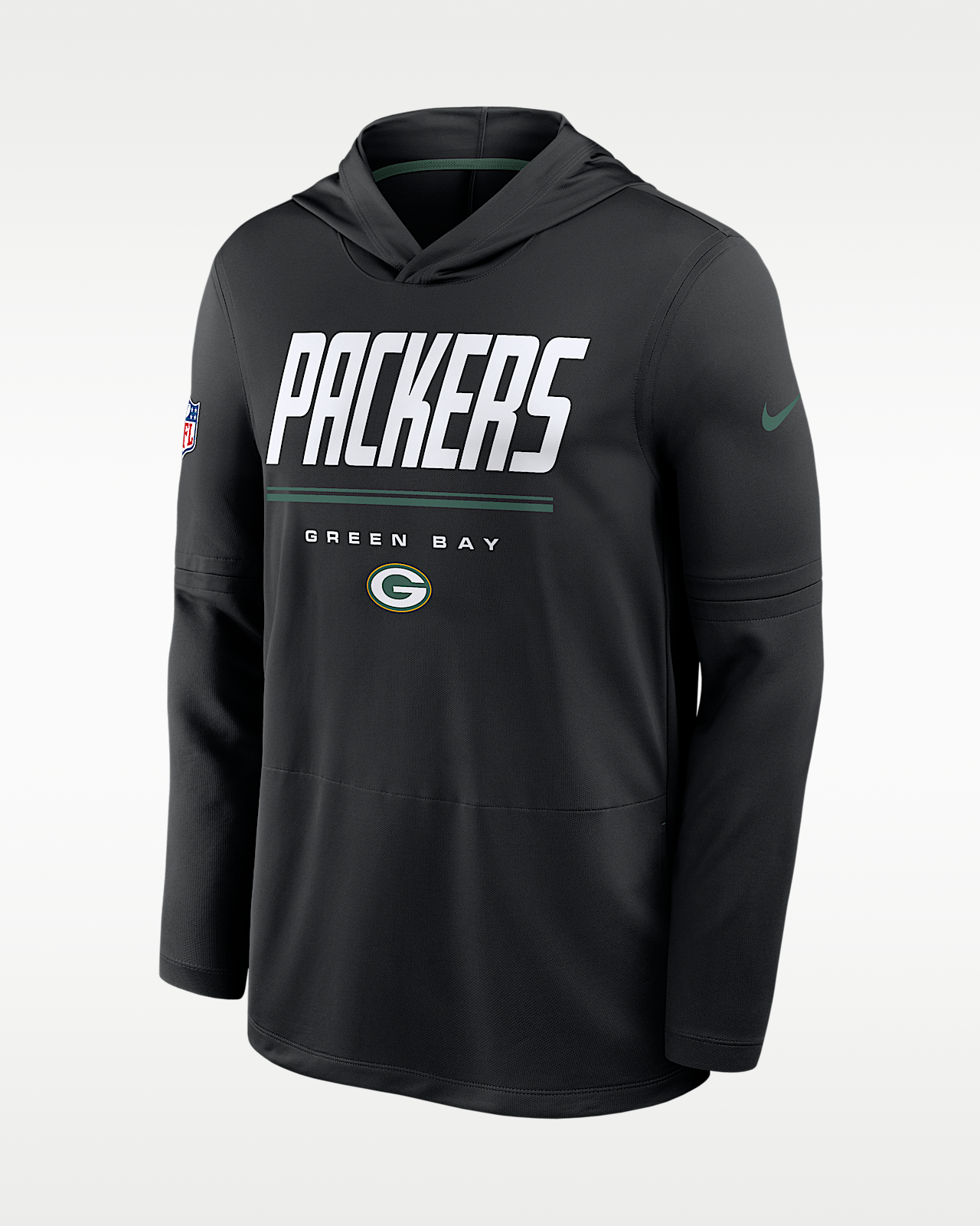 Мужские  Green Bay Packers Sideline Nike Dri-FIT NFL Long-Sleeve Hooded Top