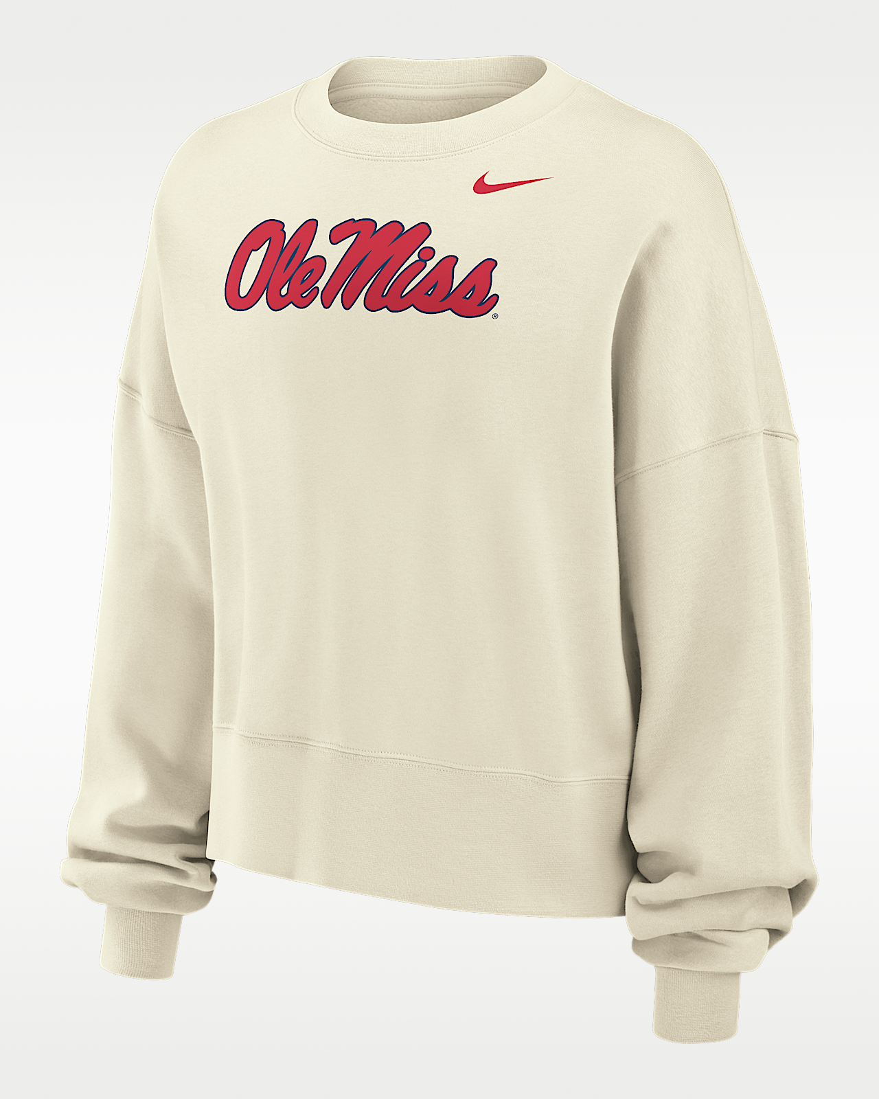 Женский свитшот Ole Miss Rebels Phoenix Fleece Nike Football Crew-Neck для футбола