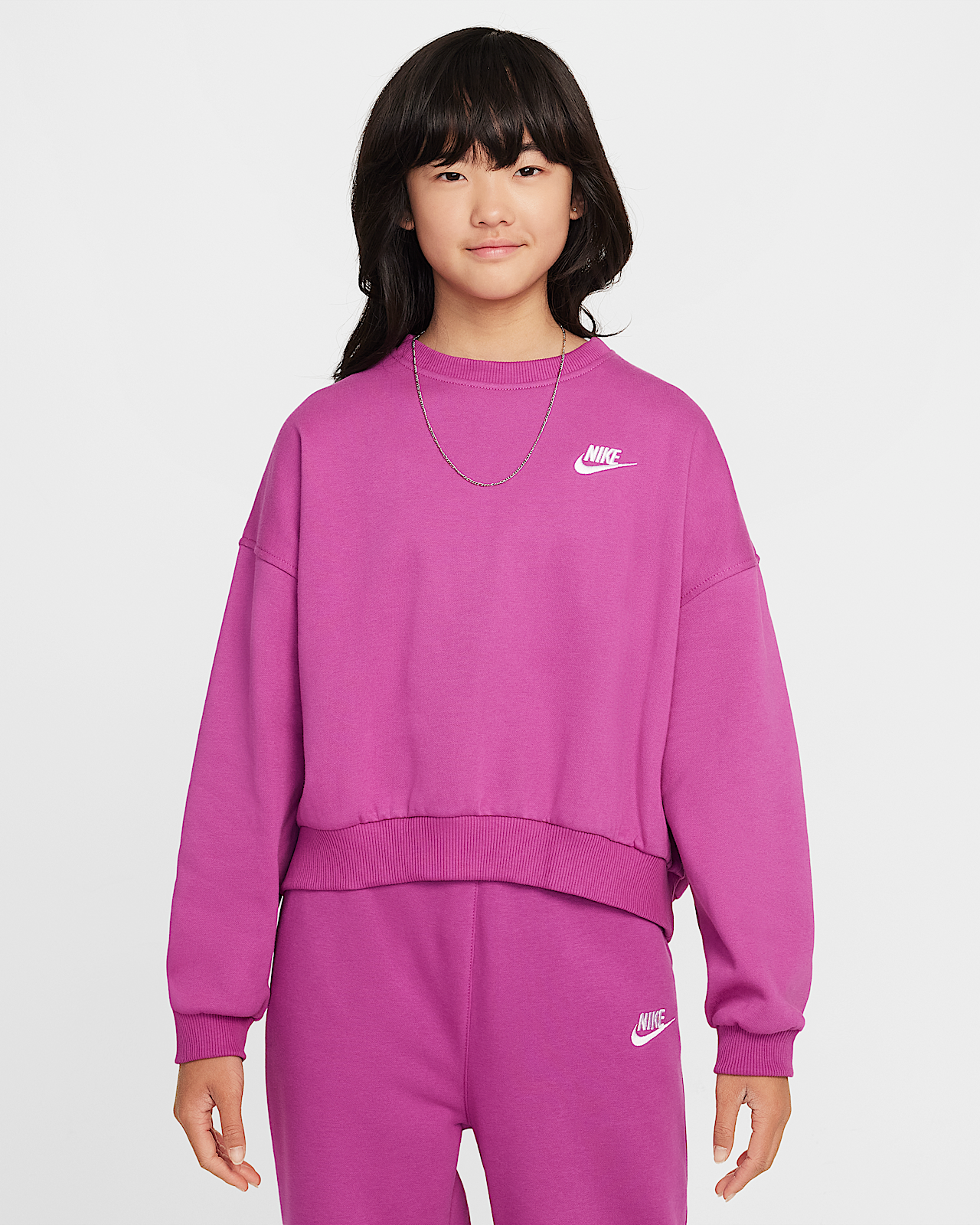 Детский свитшот Nike Sportswear Club Fleece Girls' Boxy Crew-Neck