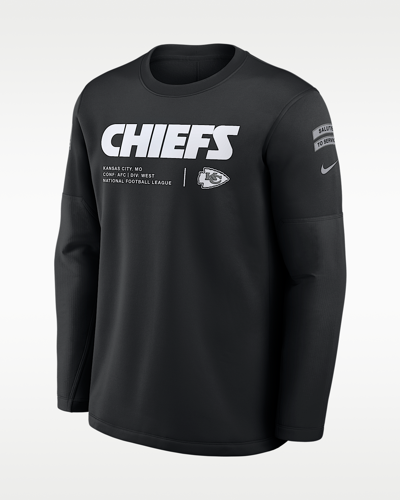 Мужские  Kansas City Chiefs Salute to Service Sideline Coaches Nike NFL Pullover Crew