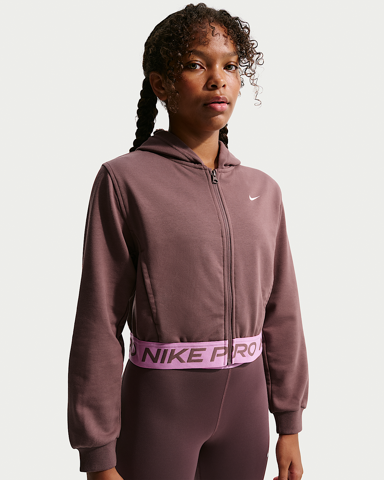 Детское худи Nike Pro Fleece Big Kids' (Girls') Dri-FIT Full-Zip Hoodie