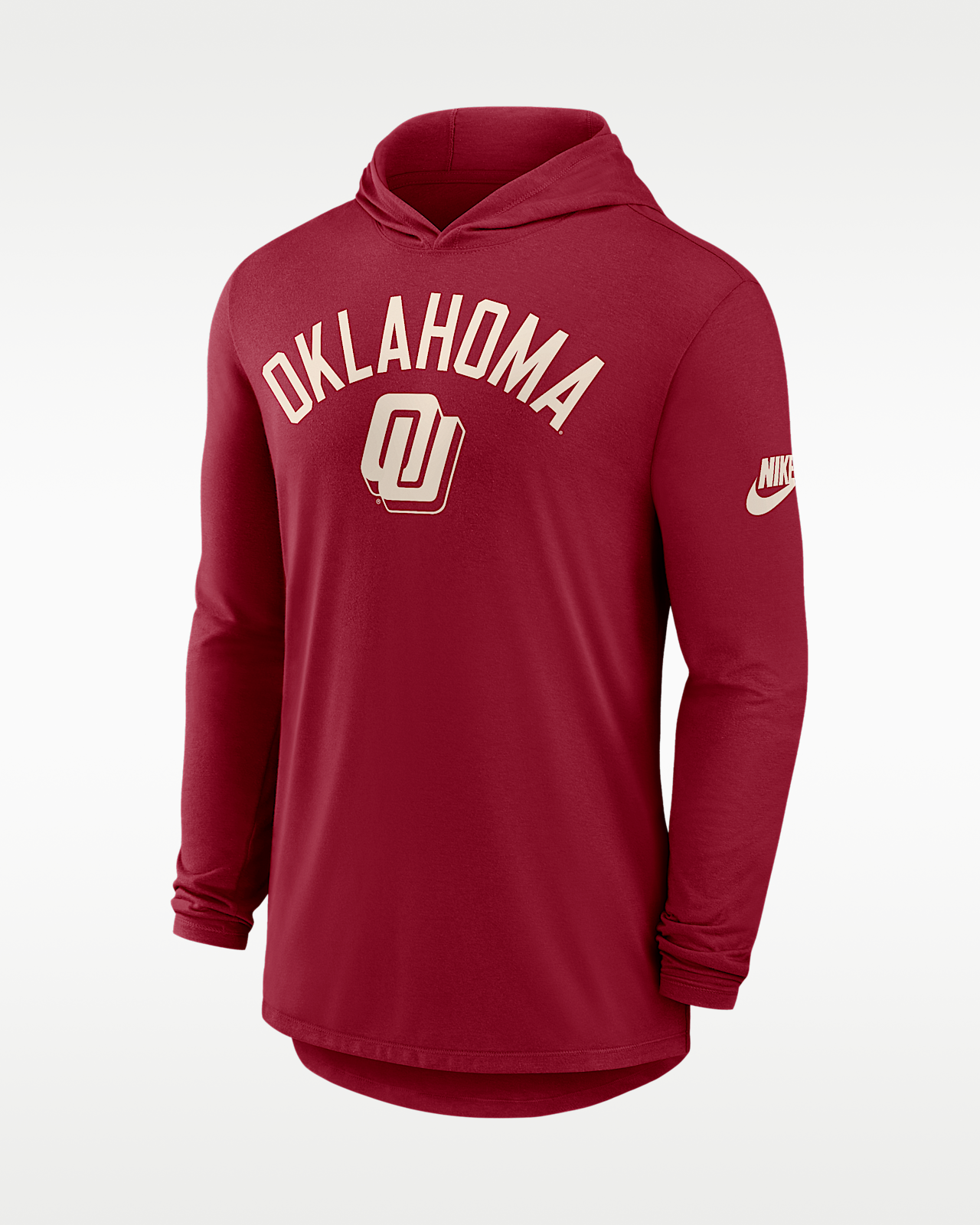 Мужская футболка Oklahoma Legacy Arch Nike Dri-FIT College Long-Sleeve Hooded
