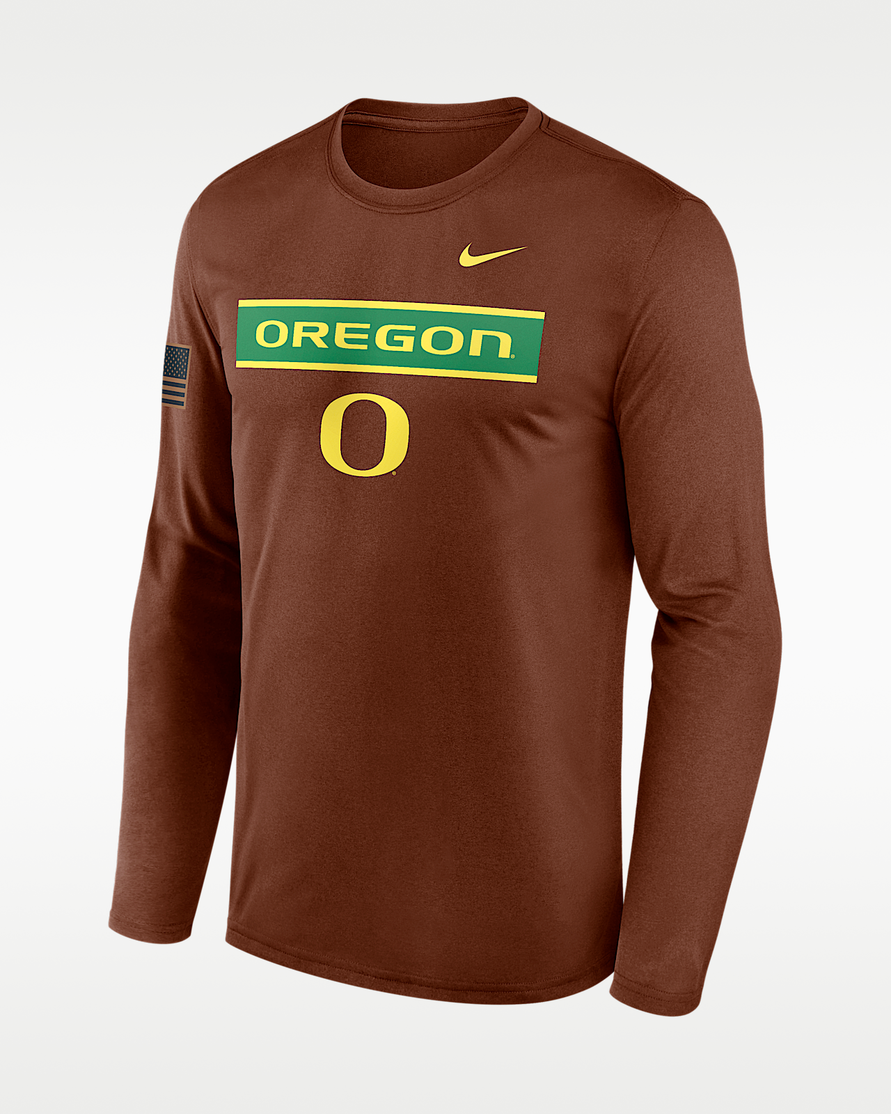 Мужская футболка Oregon 2026 Military Appreciation Legend Nike Dri-FIT College Long-Sleeve