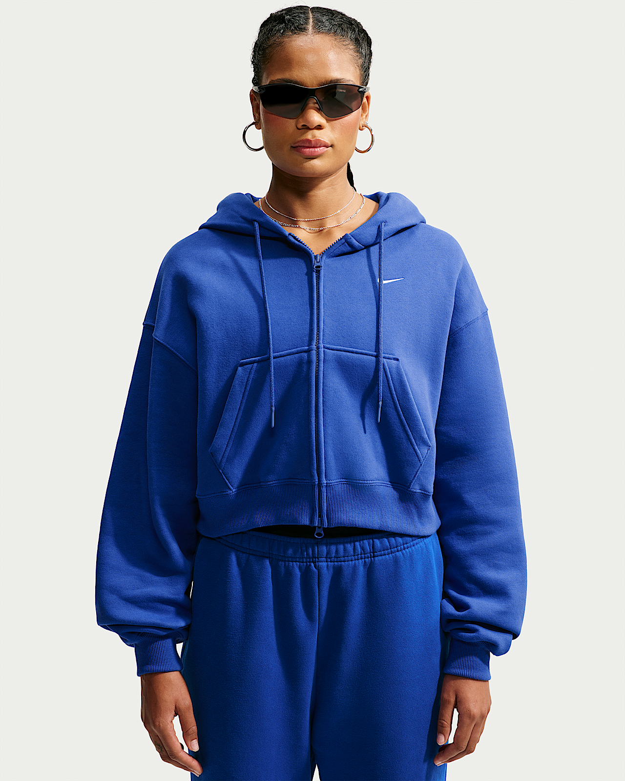 Женское худи Nike Studio Fleece Medium Weight Oversized Full-Zip Cropped Hoodie
