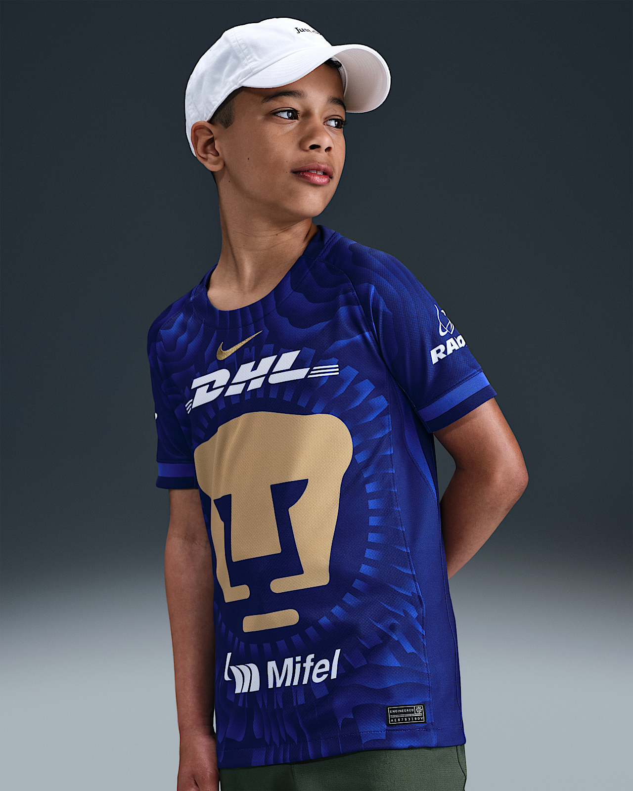Детские джерси Pumas UNAM 2025/26 Stadium Away Big Kids' Nike Dri-FIT Soccer Replica Jersey