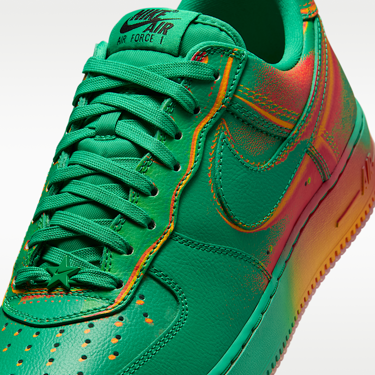Nike Air Force 1 sneaker Stadium Green/Laser Orange/Bright Crimson