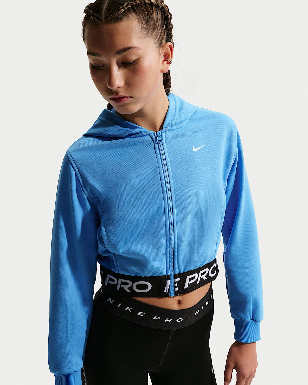 Детское худи Nike Pro Fleece Big Kids' (Girls') Dri-FIT Full-Zip Hoodie