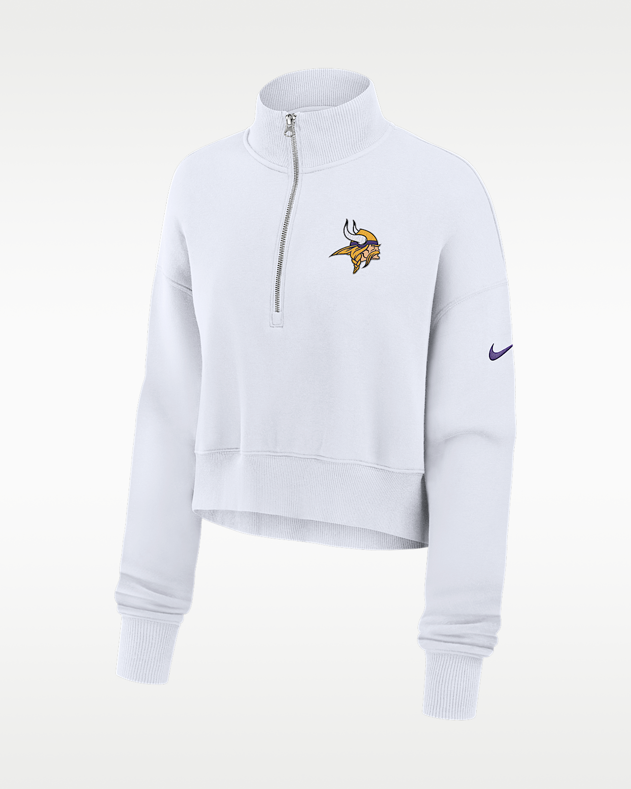 Женские  Minnesota Vikings Primetime Phoenix Nike NFL Oversized Cropped 1/4-Zip Crew