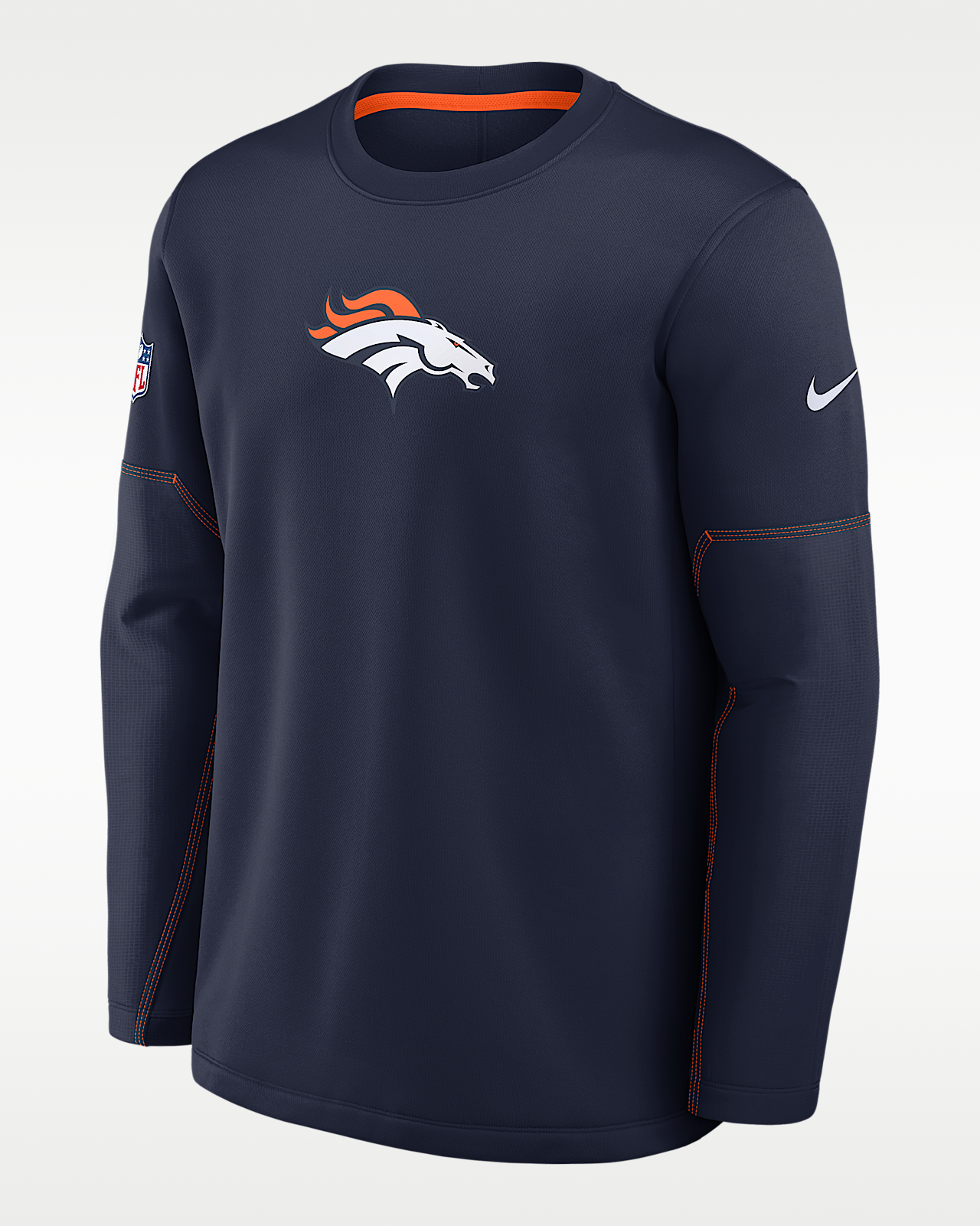 Мужская футболка Denver Broncos Sideline Coaches Nike Therma-FIT NFL Long-Sleeve