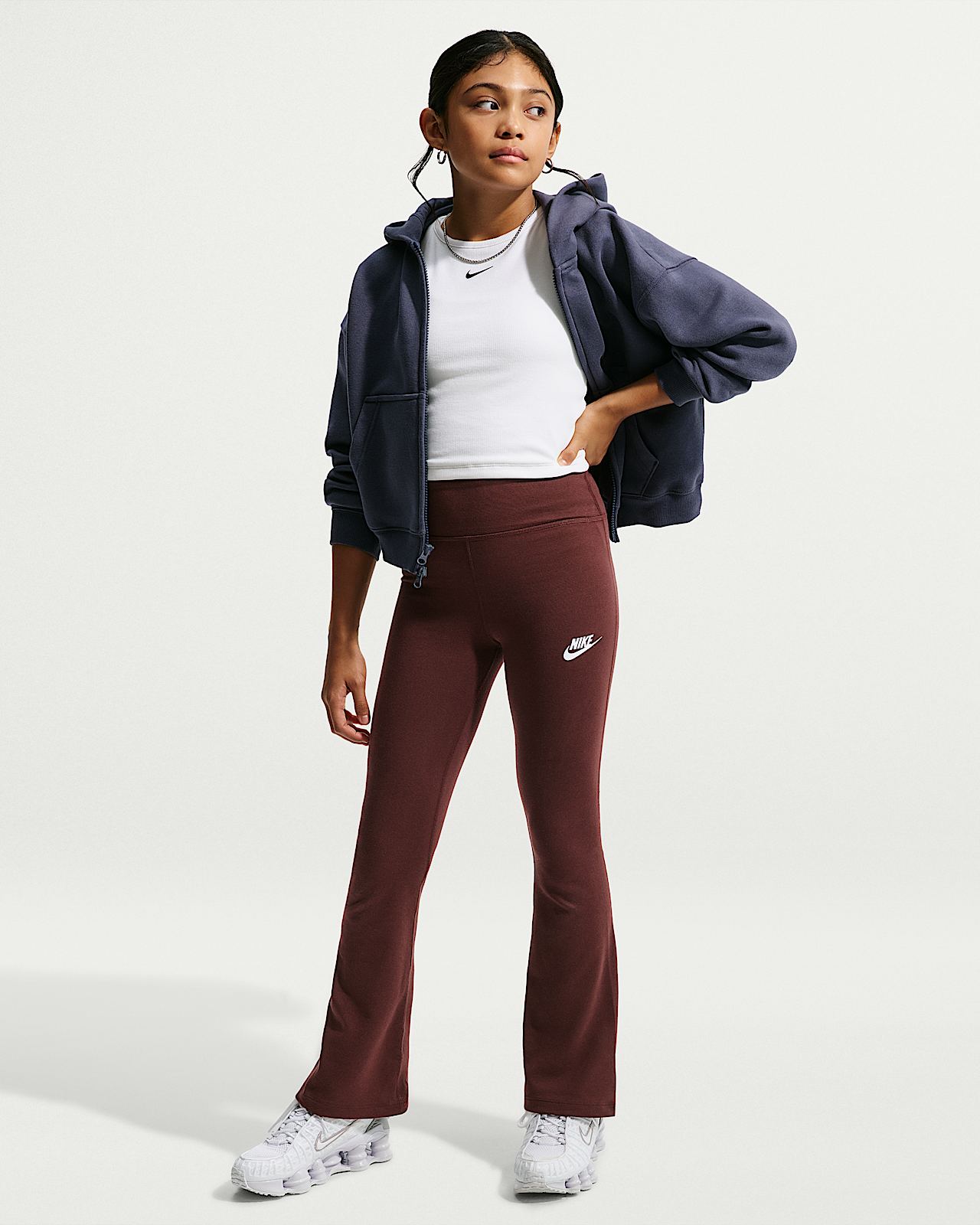 Детские тайтсы Nike Sportswear Classic Girls' High-Waisted Flared Leggings