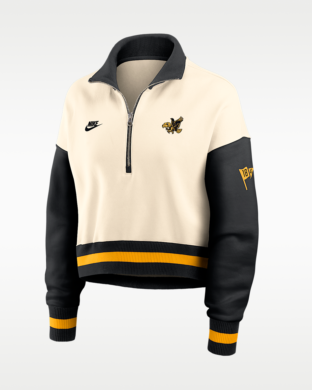 Женские  Iowa Legacy Nike College Cropped Oversized 1/4-Zip Crew