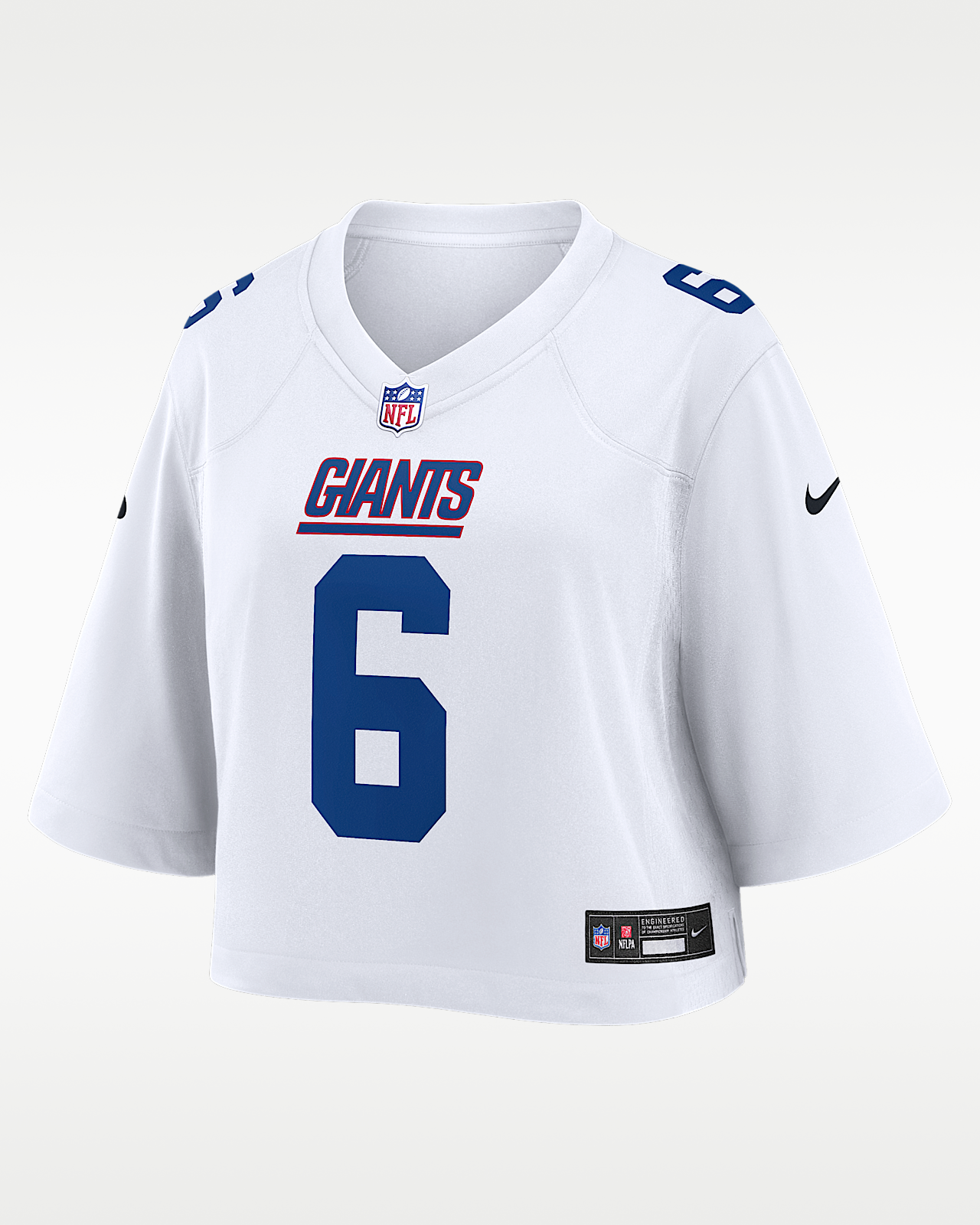 Женские джерси Jaxson Dart New York Giants Nike NFL Cropped Tundra Game Jersey
