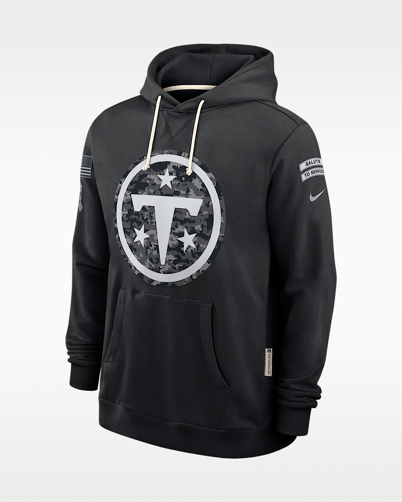 Мужское худи Tennessee Titans Salute to Service Sideline Nike Dri-FIT NFL Pullover Hoodie