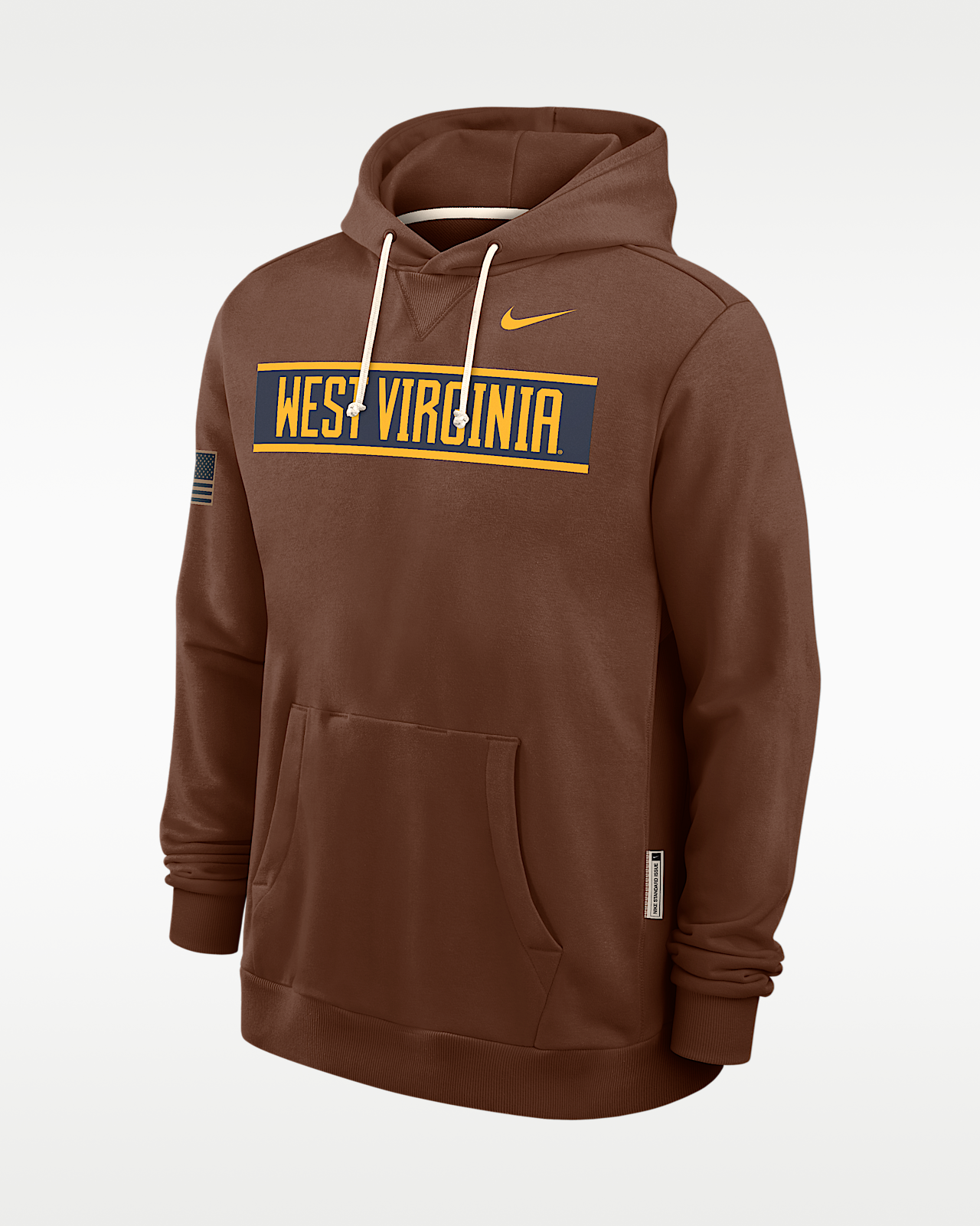Мужское худи West Virginia 2026 Military Appreciation Standard Issue Nike Dri-FIT College Pullover Hoodie