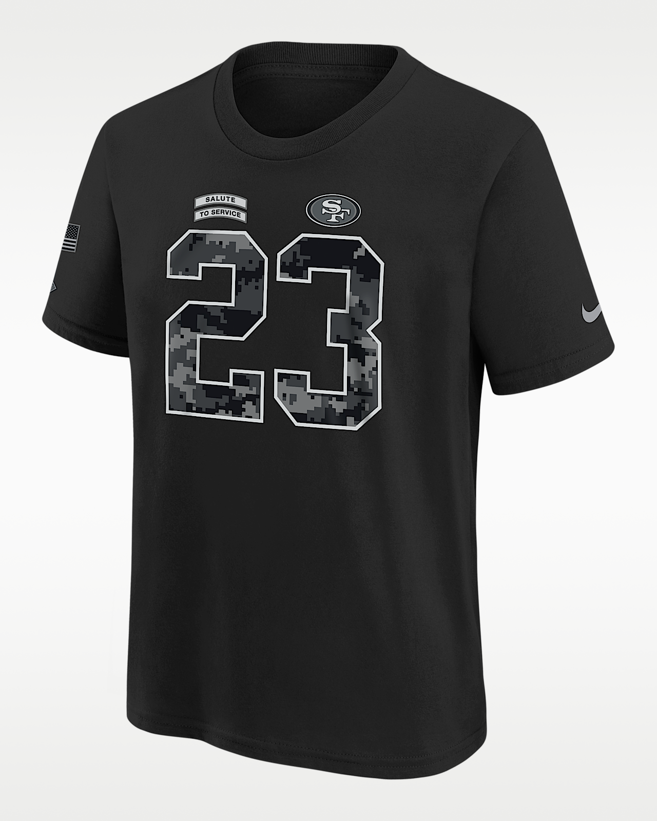 Детская футболка Christian McCaffrey San Francisco 49ers Salute to Service Big Kids' Nike NFL