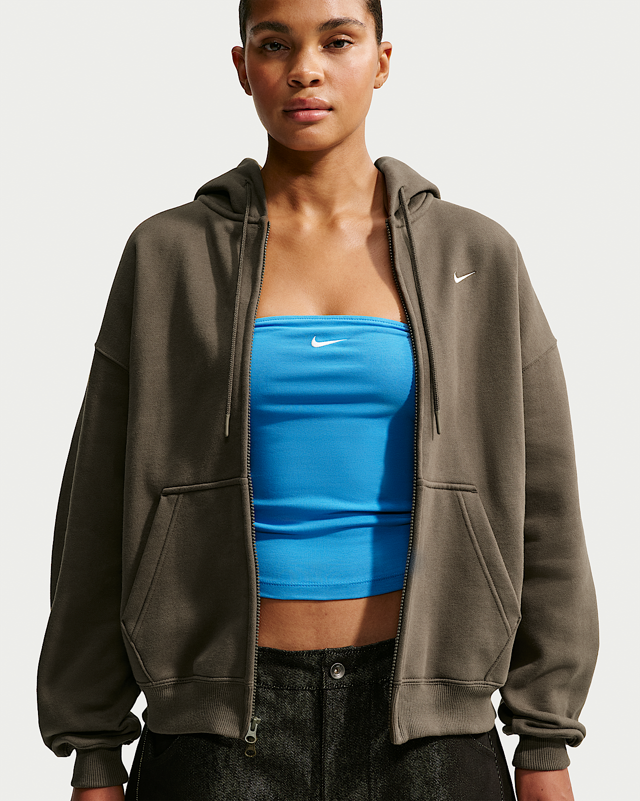 Женское худи Nike Studio Fleece Medium Weight Oversized Full-Zip Hoodie