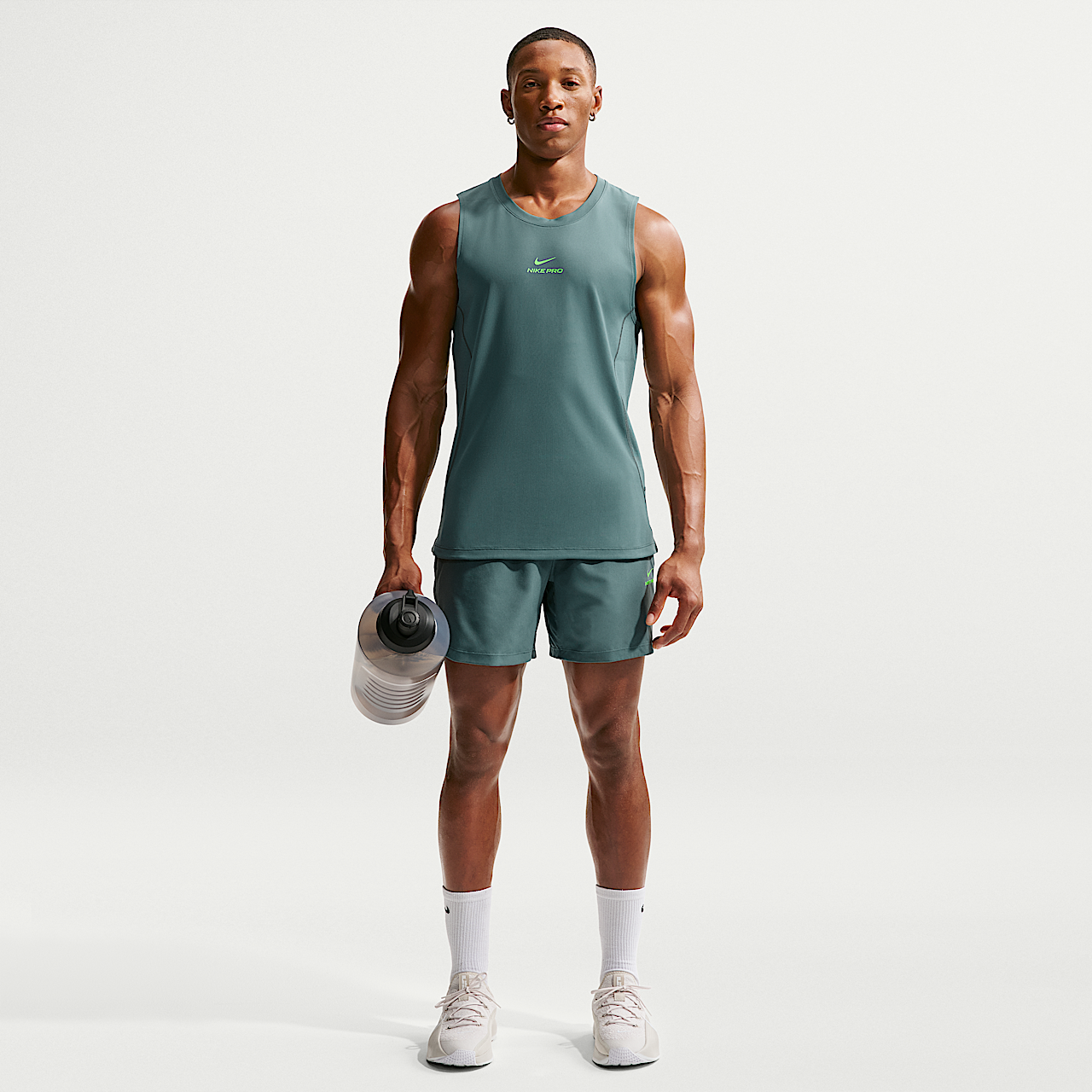 Nike Pro Training (Mineral Slate/Green Strike)
