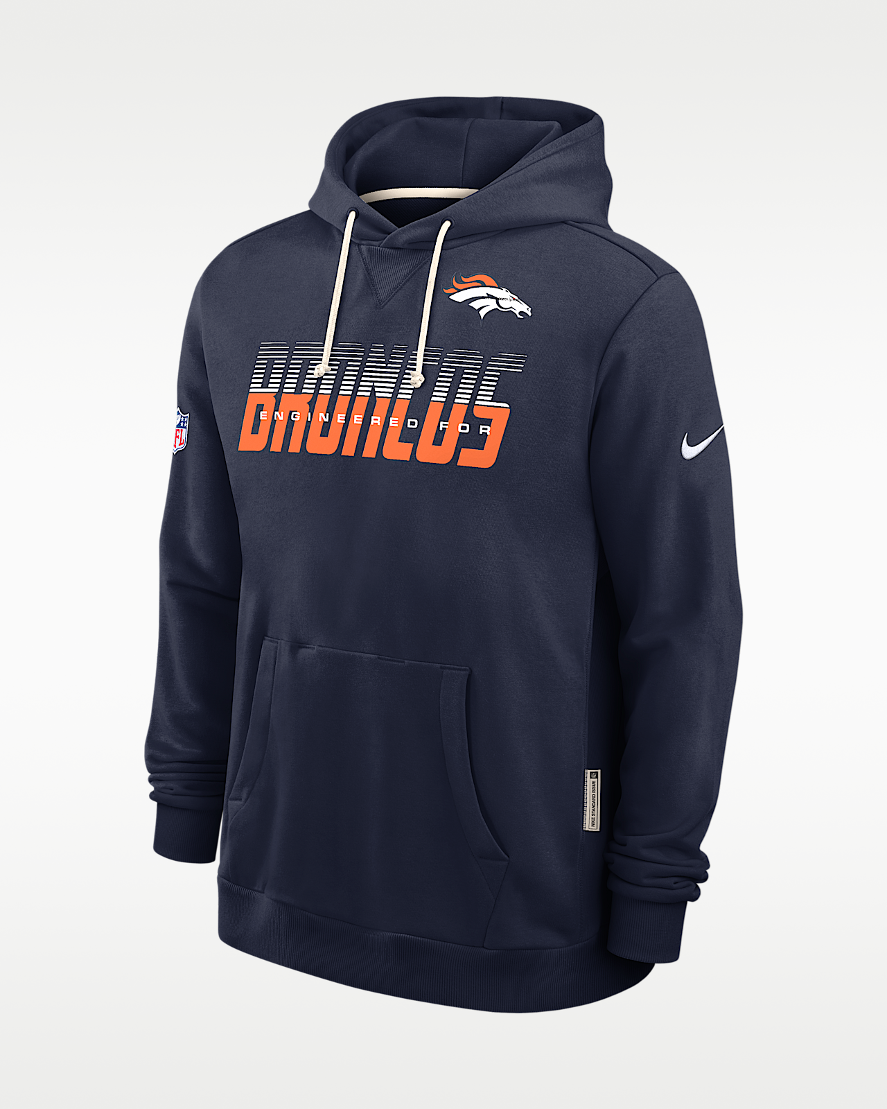 Мужское худи Denver Broncos Sideline Standard Issue Nike Dri-FIT NFL Pullover Hoodie