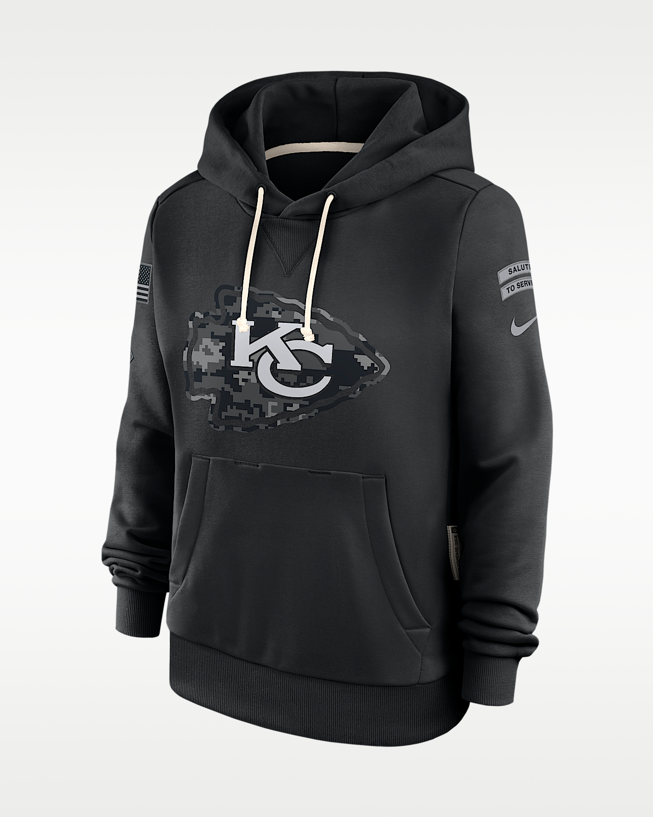 Женское худи Kansas City Chiefs Salute to Service Sideline Nike Dri-FIT NFL Pullover Hoodie