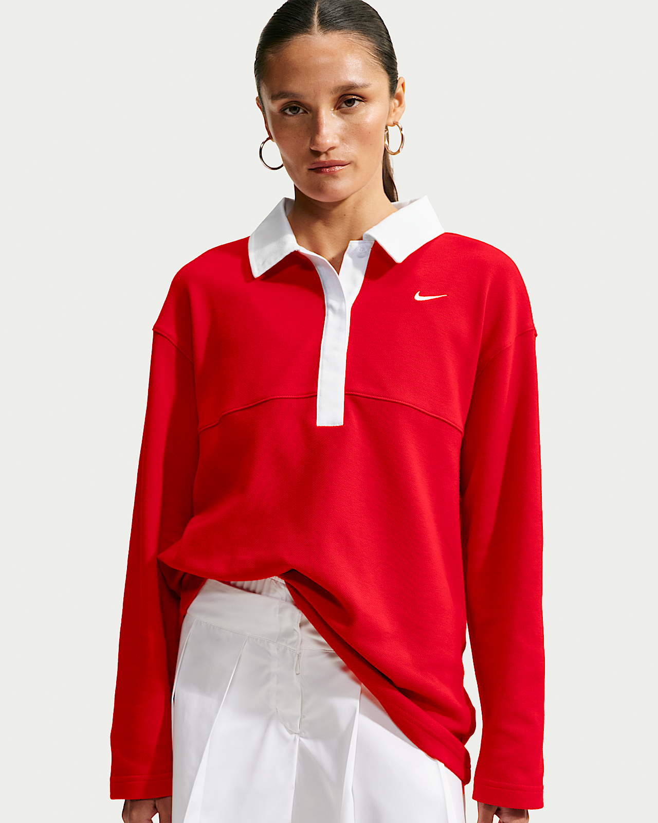 Женские  Nike Sportswear Oversized Long-Sleeve Polo
