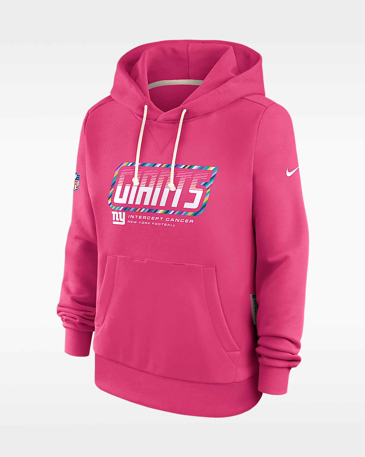 Женское худи New York Giants Crucial Catch Standard Issue Nike Dri-FIT NFL Pullover Hoodie