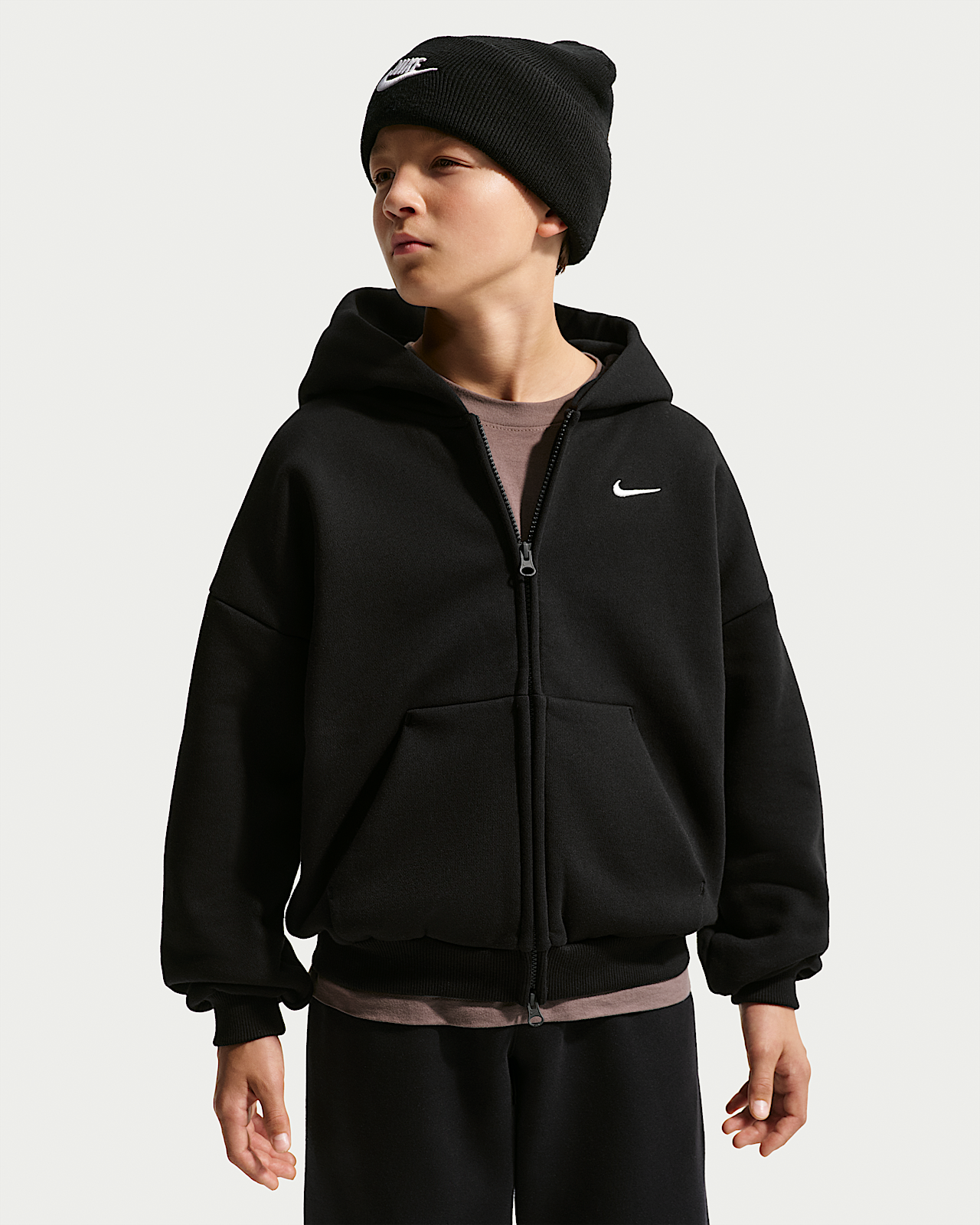 Детское худи Nike Sportswear Solo Swoosh Big Kids' Fleece Full-Zip Hoodie