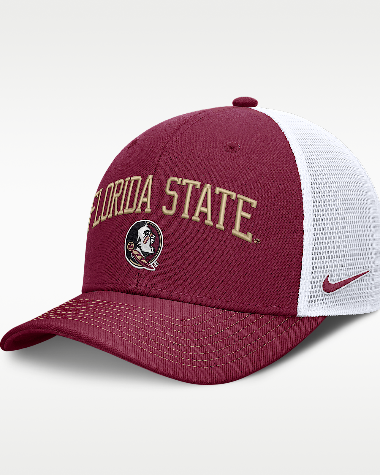 Женские  Florida State Primetime Arched Nike Dri-FIT College Trucker Adjustable Hat