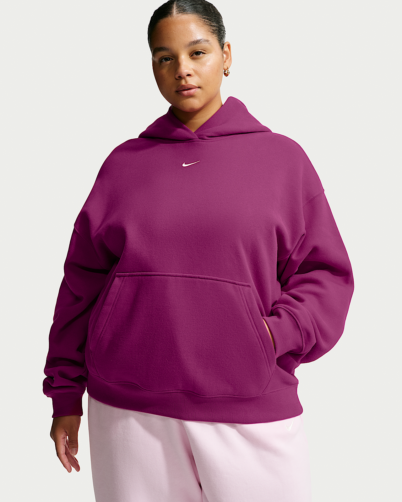 Женское худи Nike Studio Fleece Medium Weight Oversized Pullover Hoodie (Plus Size)