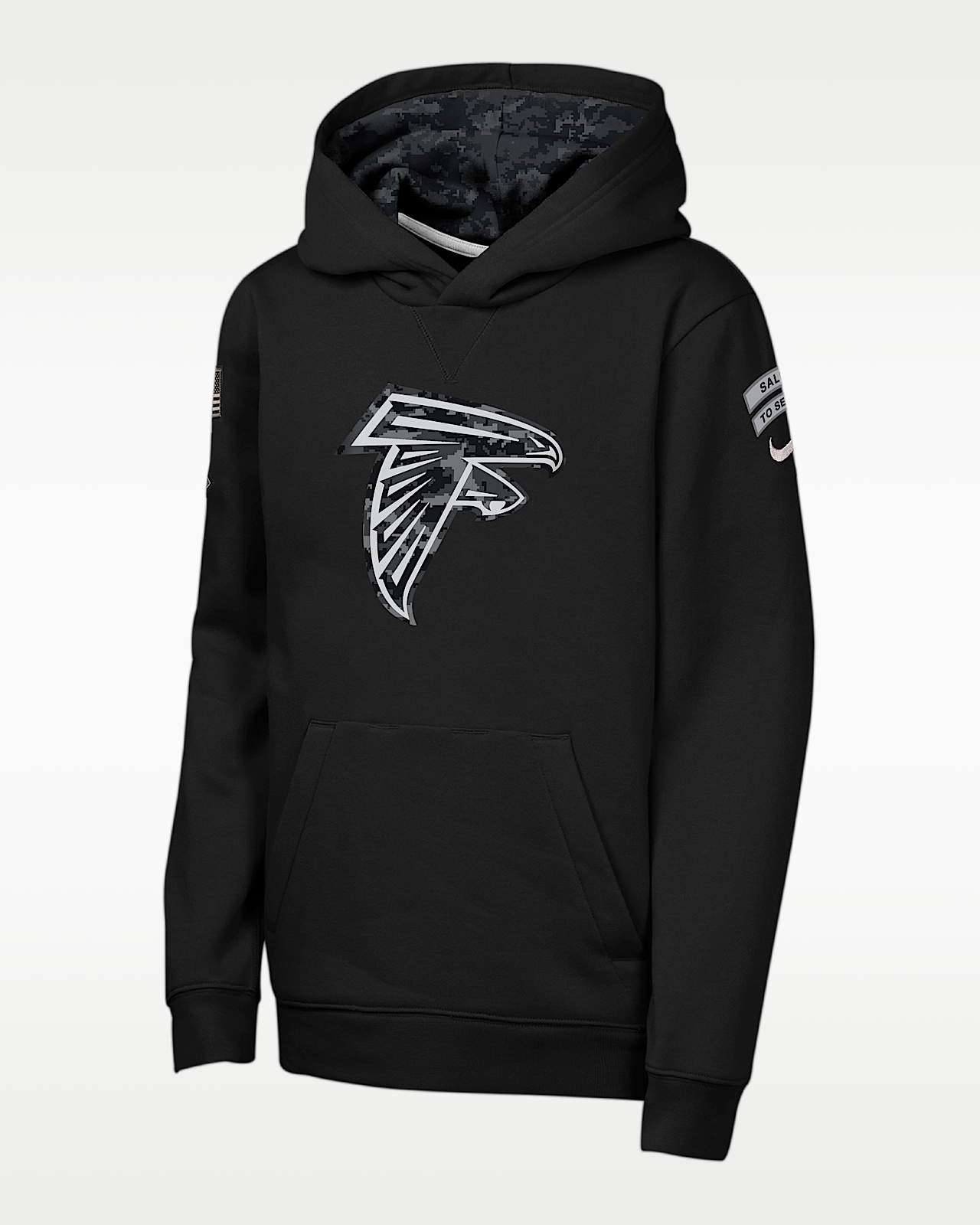 Детское худи Atlanta Falcons Salute to Service Sideline Club Big Kids' Nike NFL Pullover Hoodie
