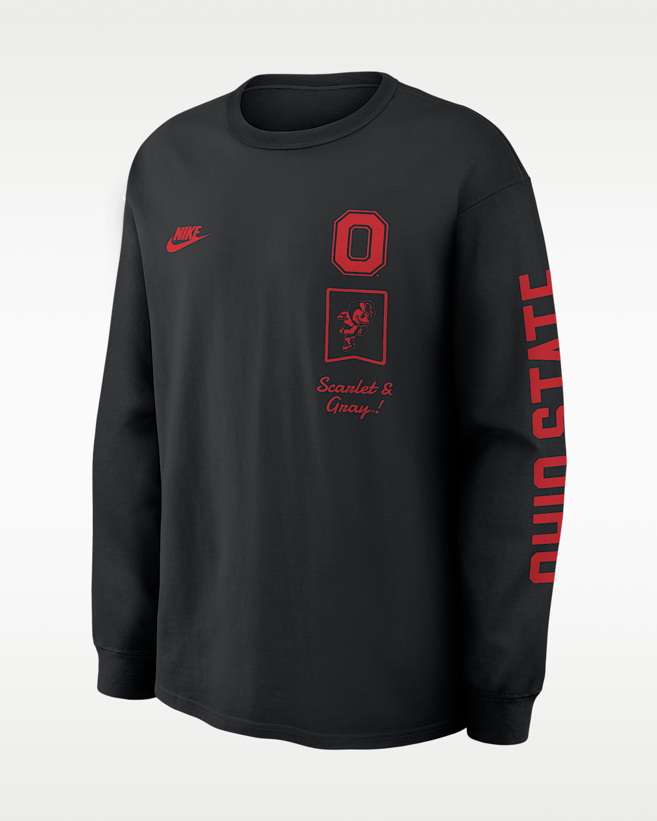 Мужская футболка Ohio State Legacy Nike College Long-Sleeve