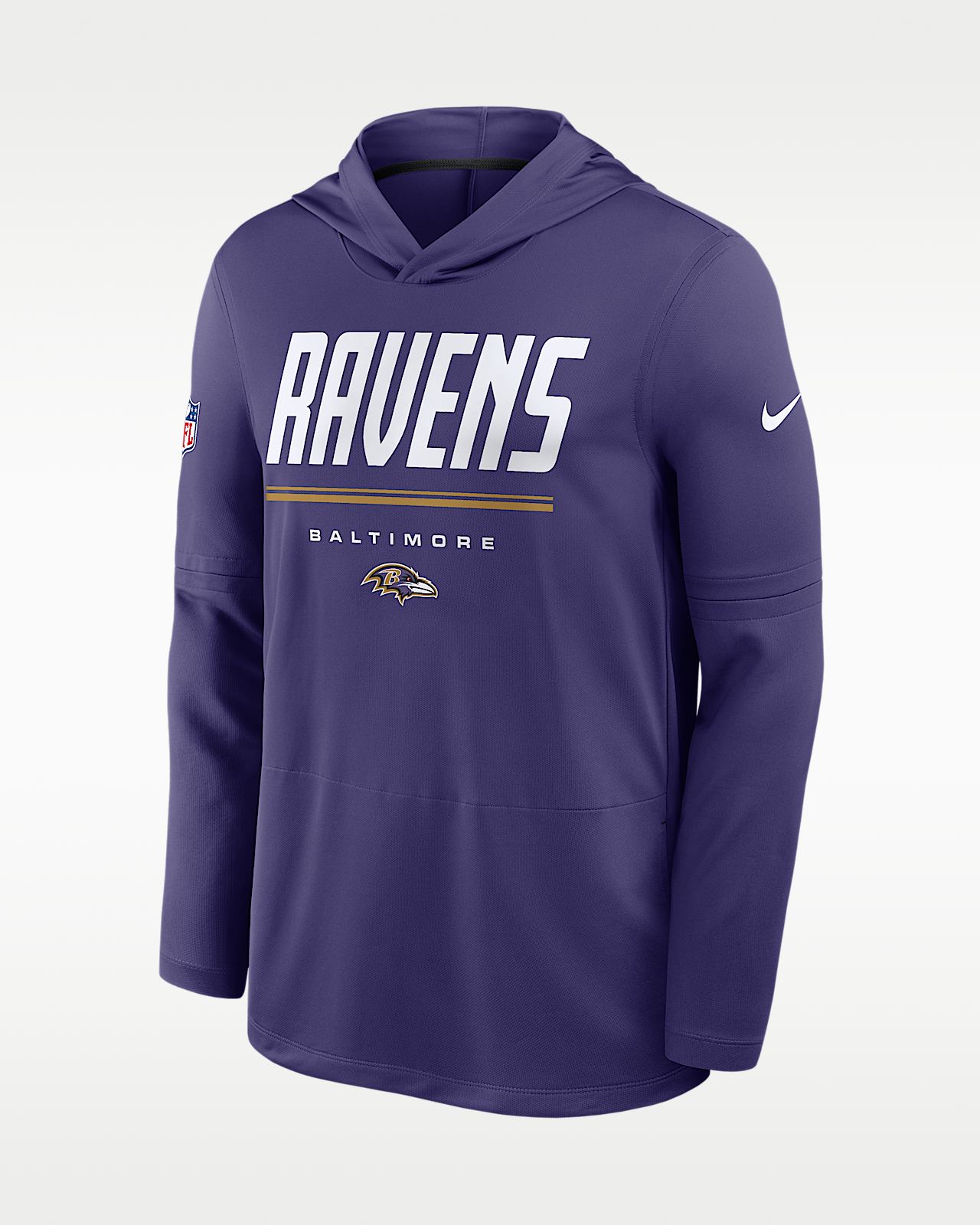 Мужские  Baltimore Ravens Sideline Nike Dri-FIT NFL Long-Sleeve Hooded Top