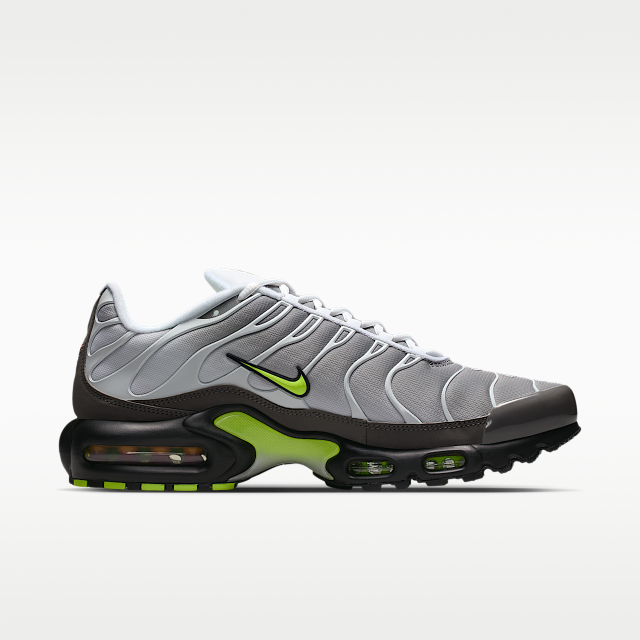 Nike Air Max Plus sneaker Wit/Pearl Grey/Zwart/Neon Yellow