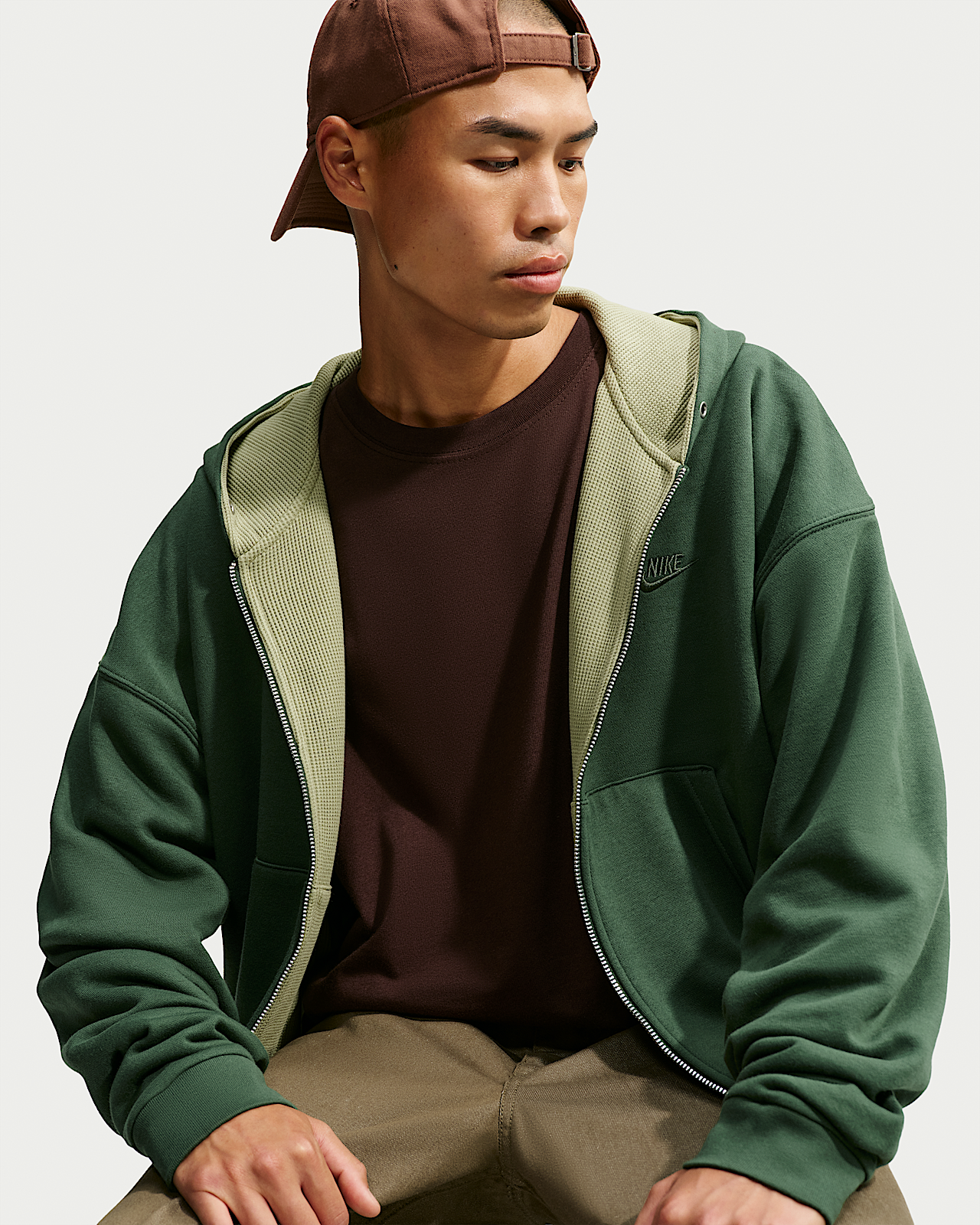Мужское худи Nike Club Oversized Fleece Full-Zip Reversible Hoodie
