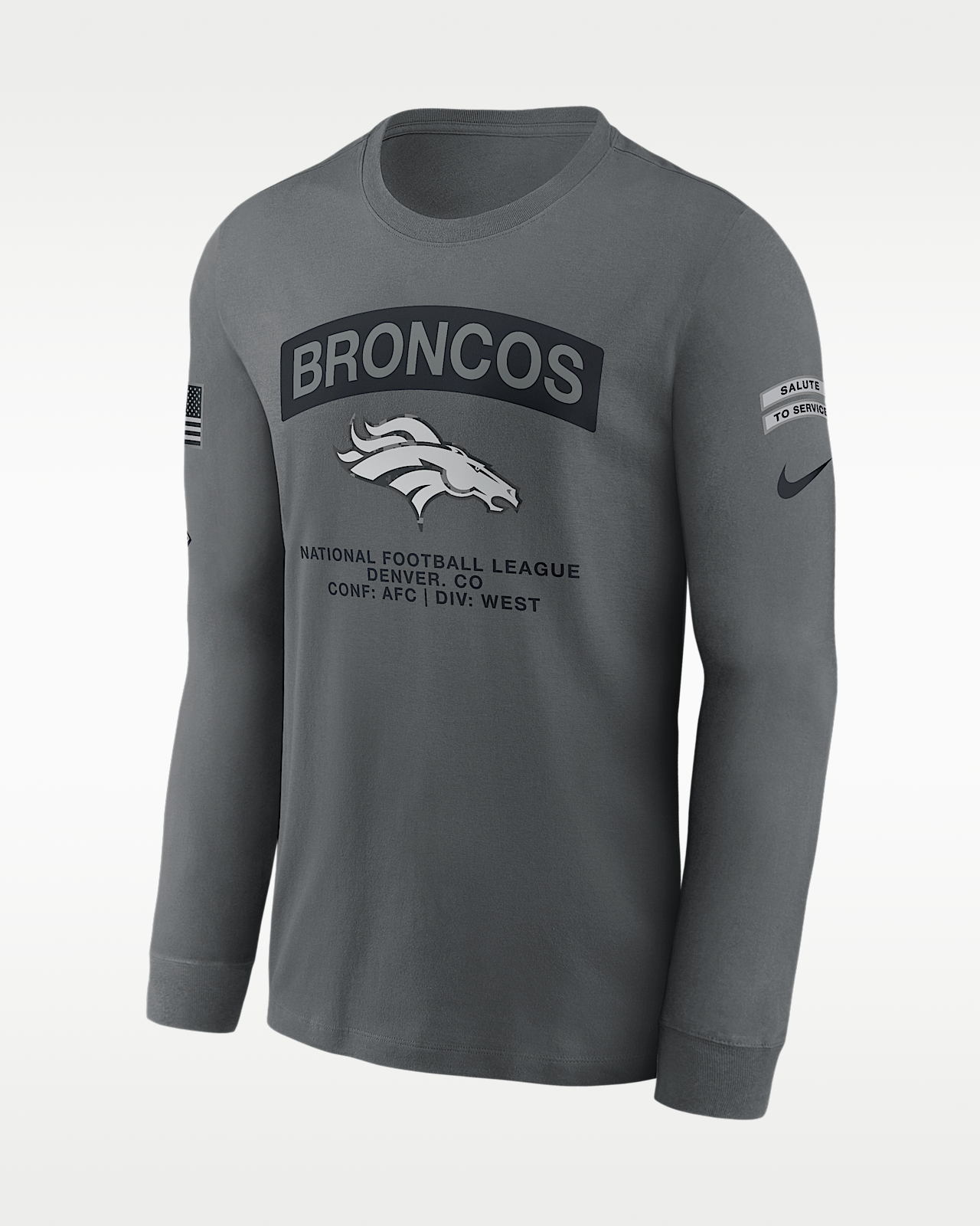 Мужская футболка Denver Broncos Salute to Service Nike NFL Long-Sleeve