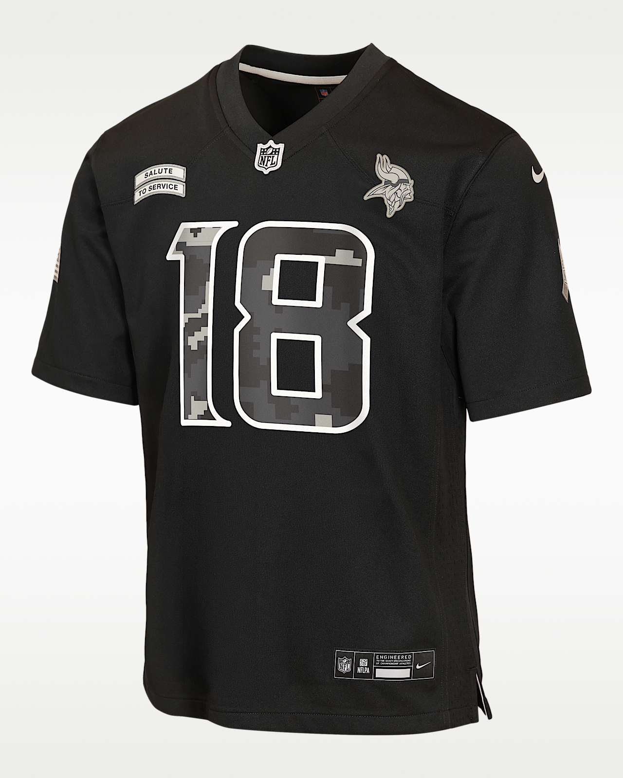 Детские джерси Justin Jefferson Minnesota Vikings Salute to Service Big Kids' Nike NFL Game Jersey