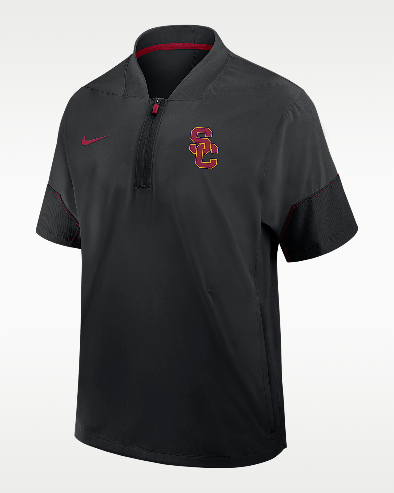 Мужская куртка USC Sideline Coach Nike College 1/2-Zip Short-Sleeve Hooded