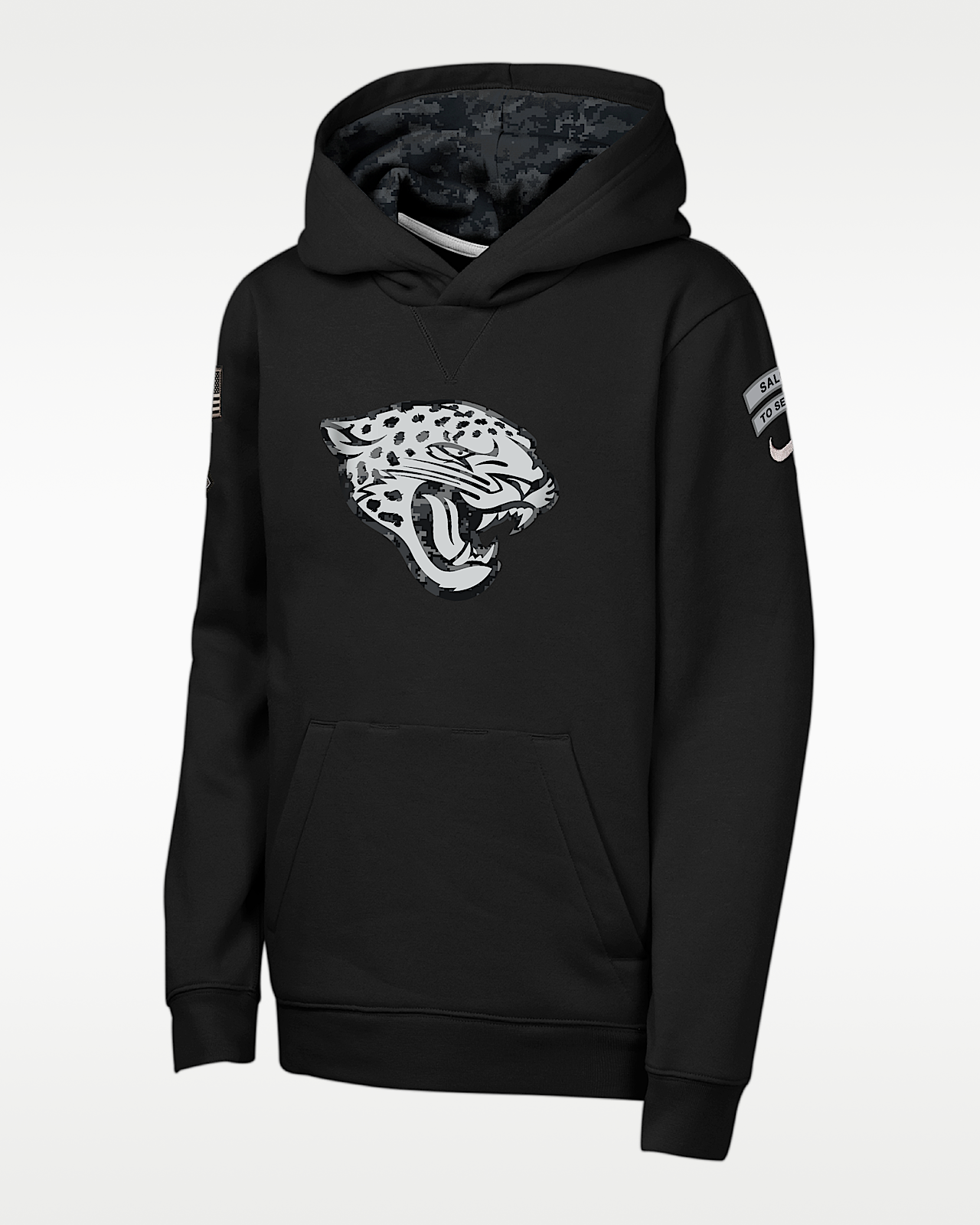 Детское худи Jacksonville Jaguars Salute to Service Sideline Club Big Kids' Nike NFL Pullover Hoodie
