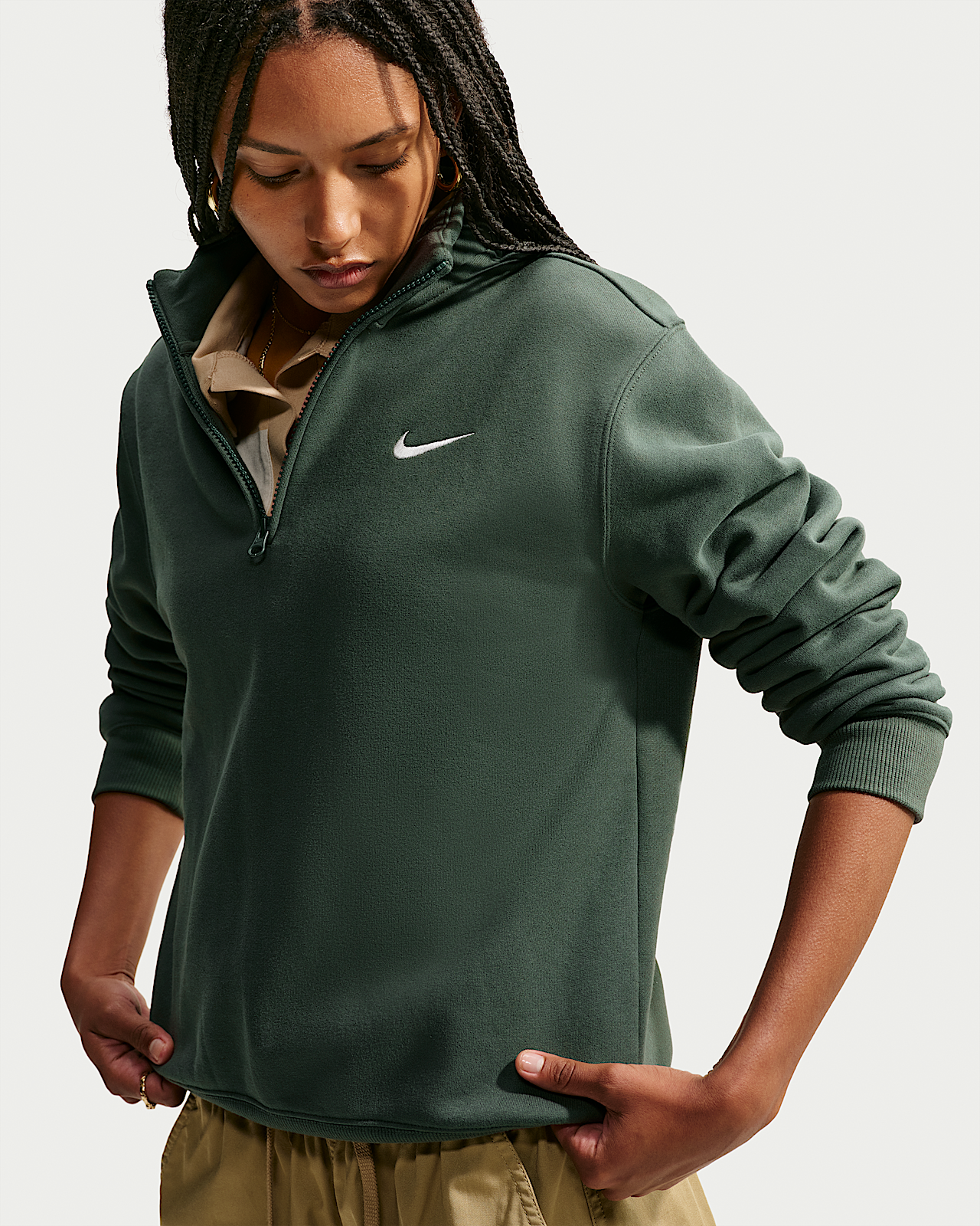 Женские  Nike Studio Fleece Medium Weight 1/4-Zip Top