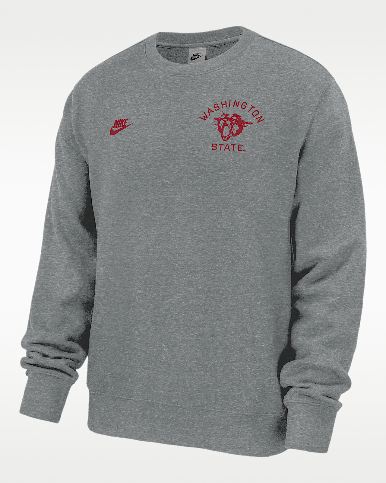 Мужской свитшот Washington State Cougars Club Nike Football Fleece Crew-Neck для футбола