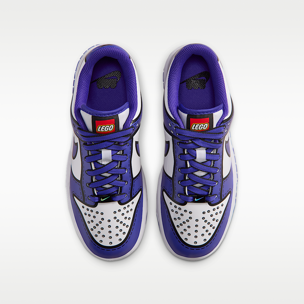 Nike Dunk Low sneaker Wit/Rush Red/Tour Yellow/Bright Concord