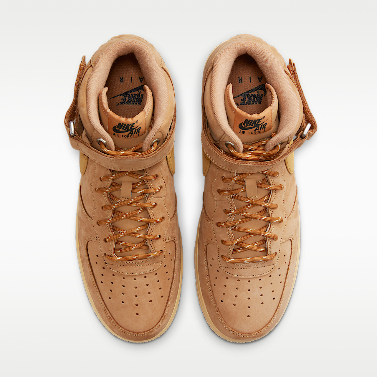 Nike Air Force 1 sneaker Flax/Gum Light Brown/Zwart/Wheat