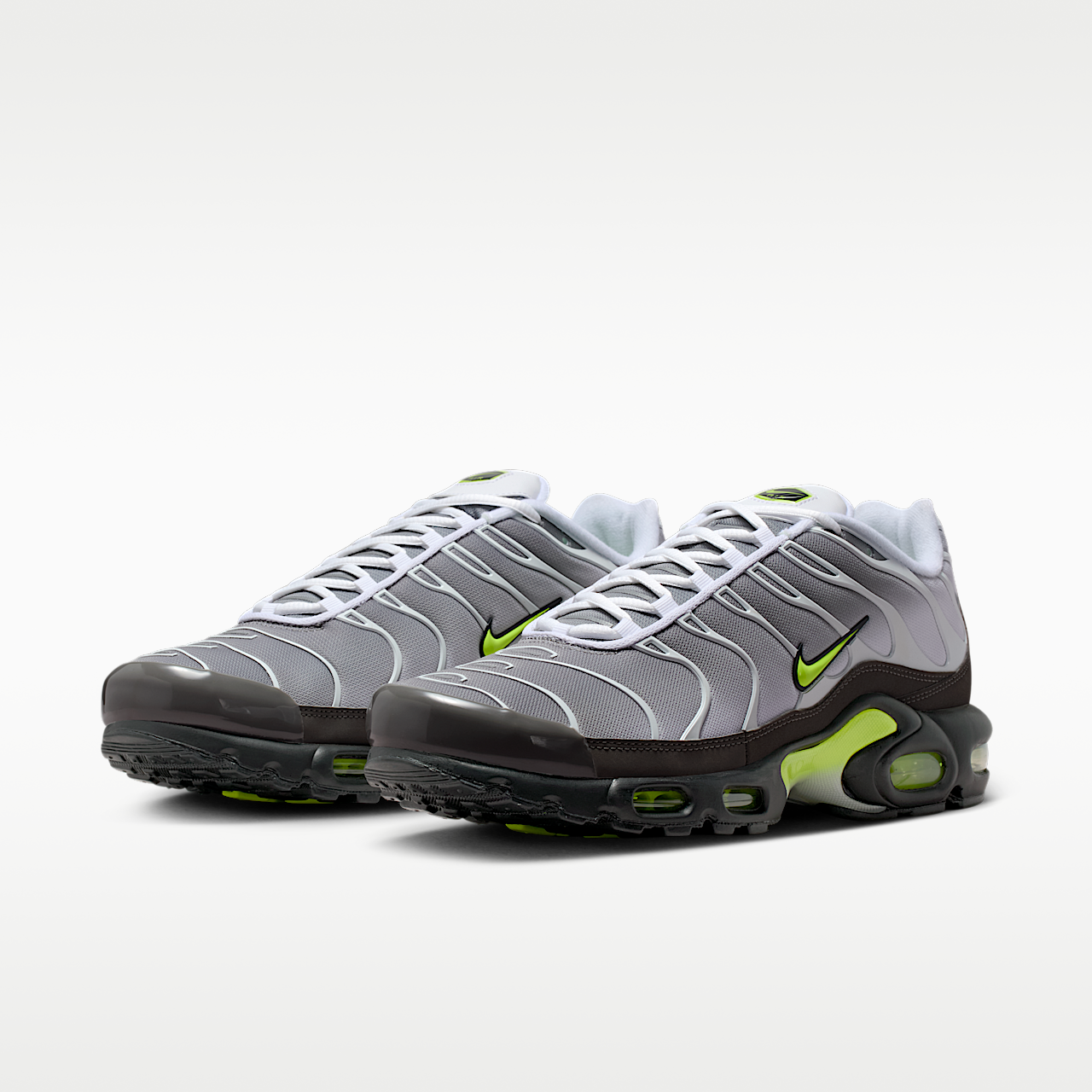 Nike Air Max Plus sneaker Wit/Pearl Grey/Zwart/Neon Yellow