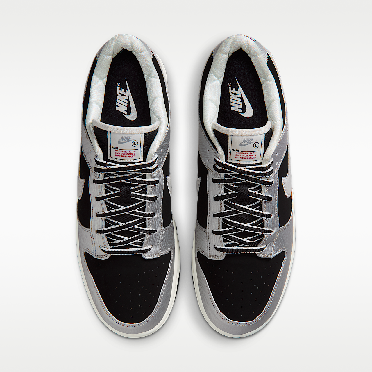 Nike Dunk Low sneaker Metallic Silver/Zwart/Sail/Metallic Silver