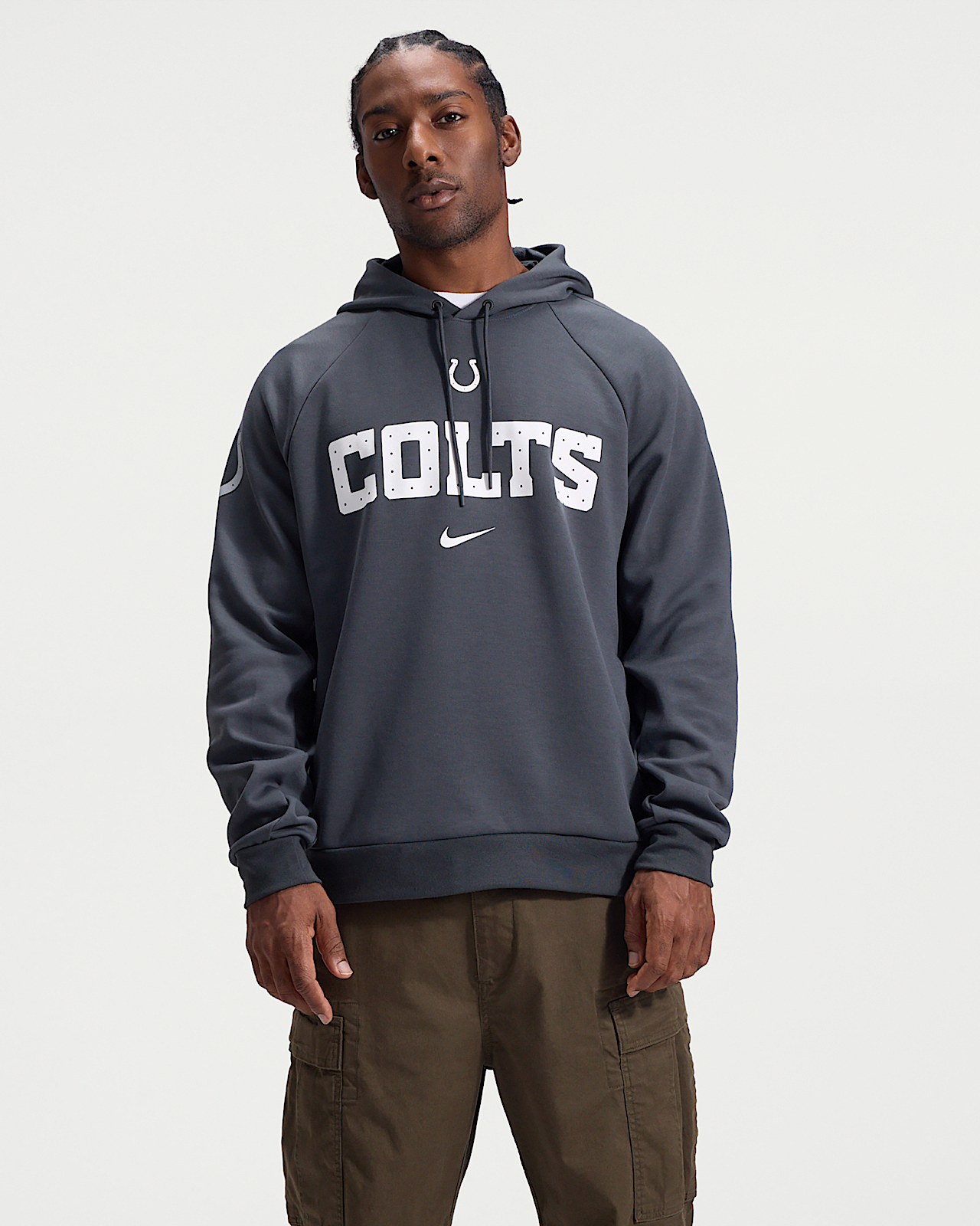 Мужское худи Indianapolis Colts Rivalries Collection Primary Nike Dri-FIT NFL Pullover Hoodie