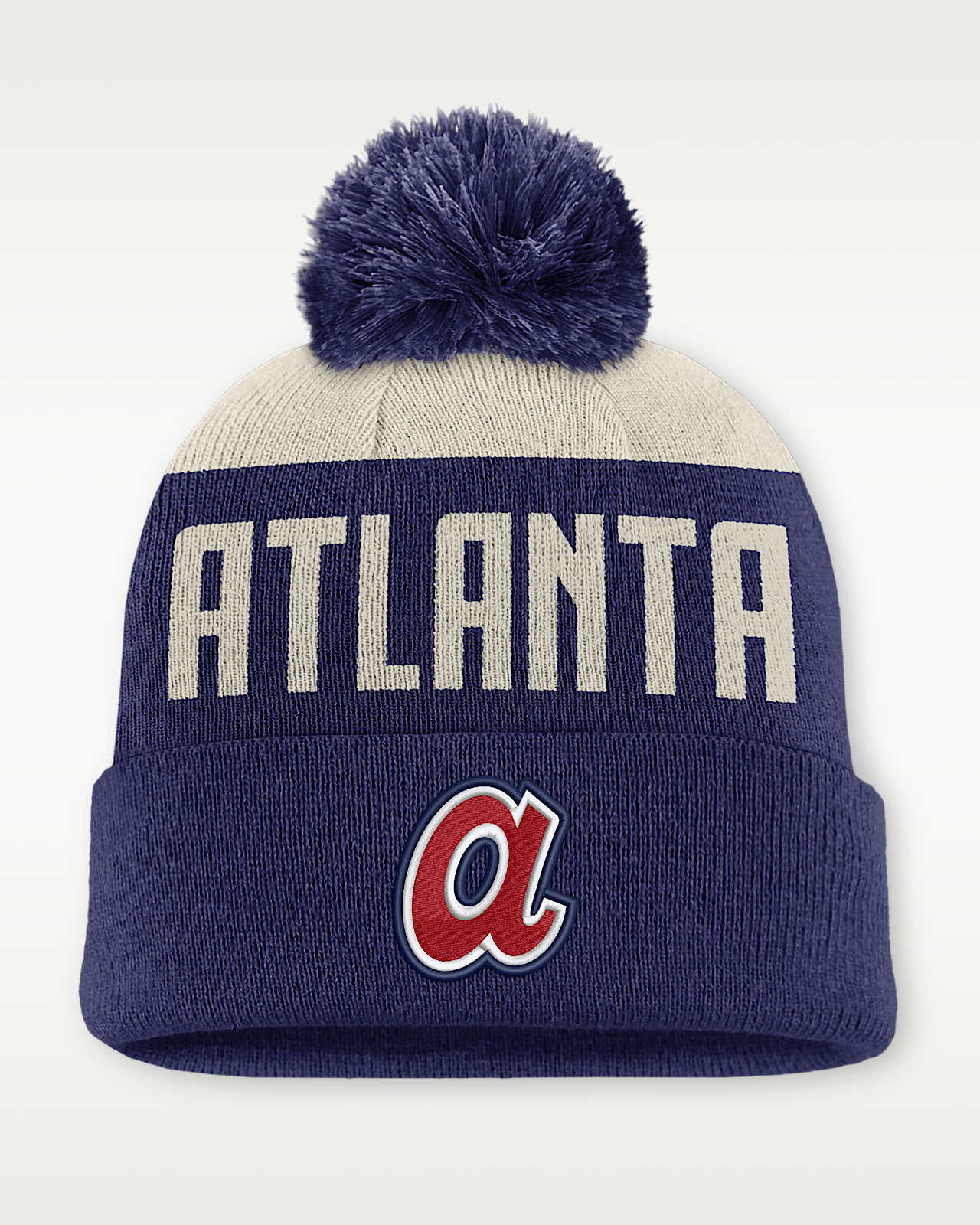 Мужские  Atlanta Braves Cooperstown Peak Nike MLB Cuffed Pom Beanie